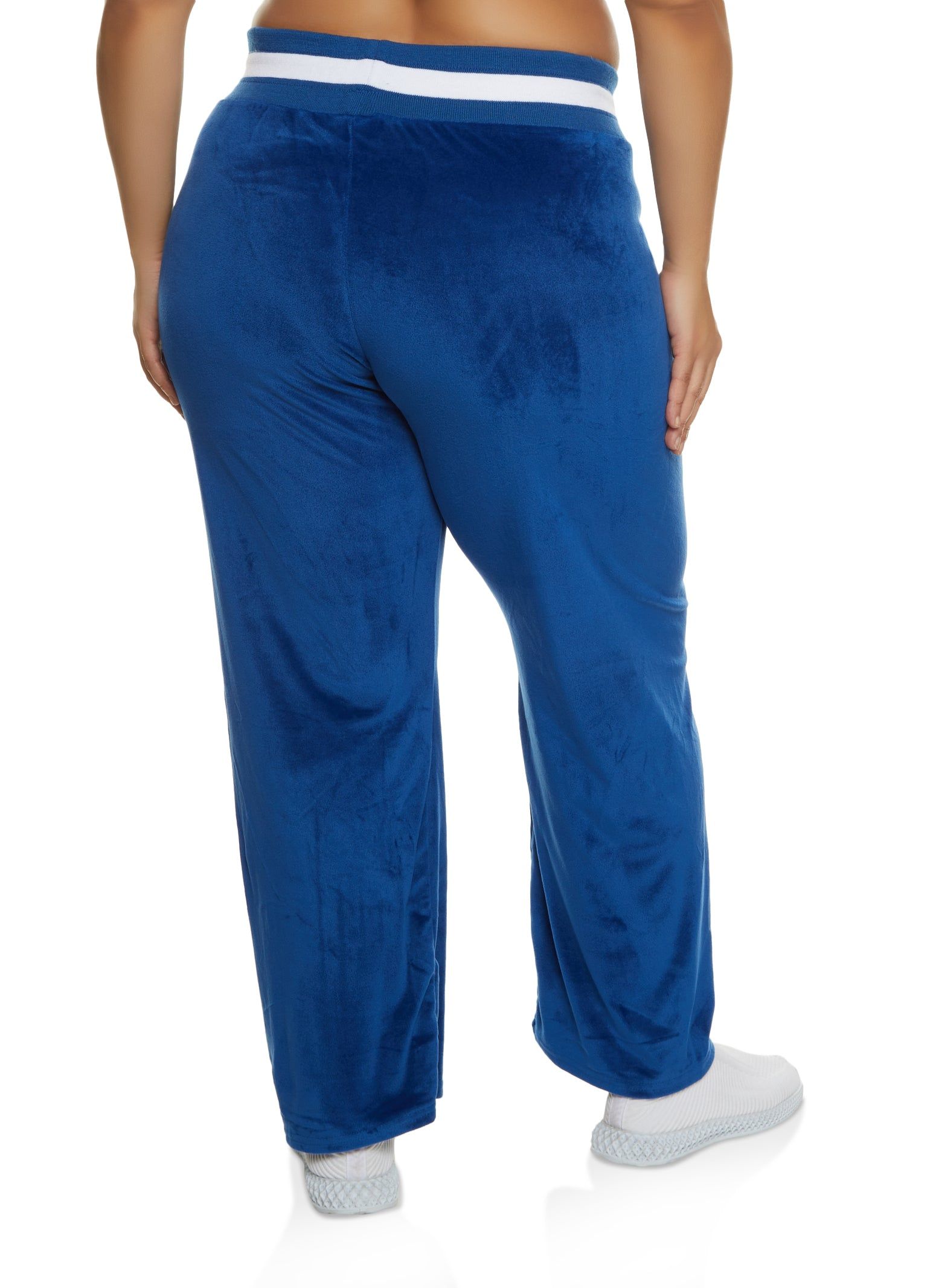 Plus Size Velour Pintuck Straight Leg Sweatpants sold by Rainbow product image thumbnail 2