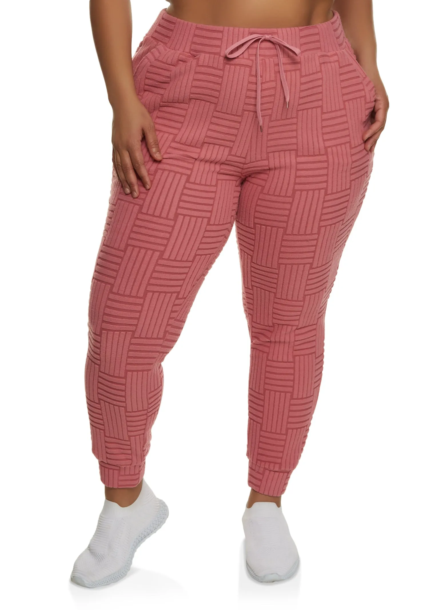 Plus Size Fleece Textured Knit Joggers sold by Rainbow