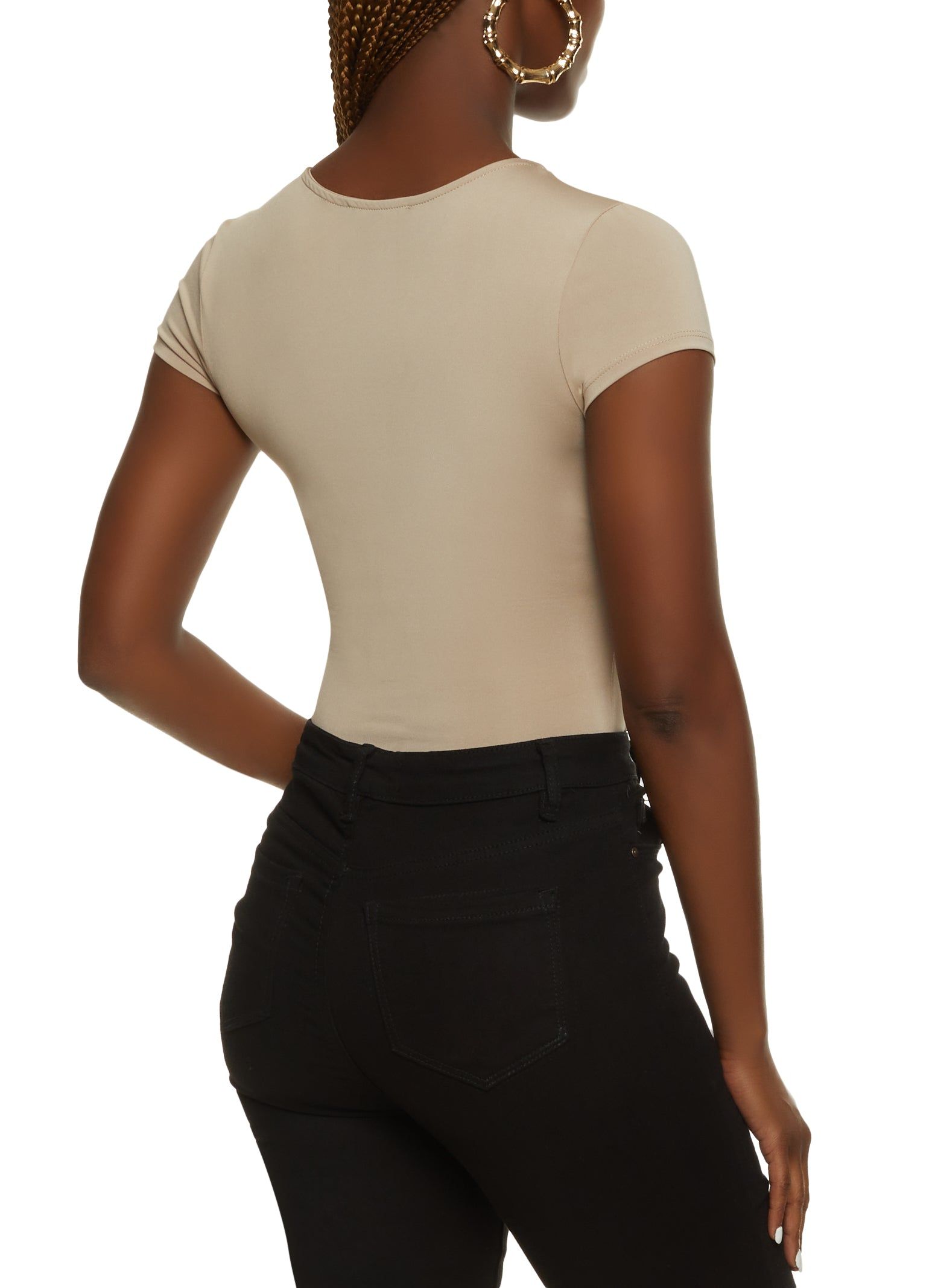 Faux Wrap Short Sleeve Bodysuit sold by Rainbow product image thumbnail 3