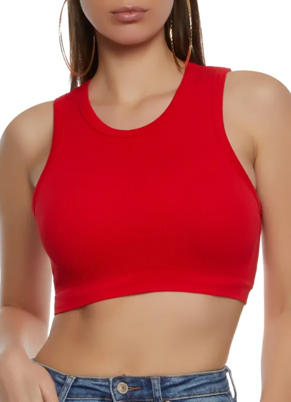 Seamless Compression Ribbed Cropped Tank Top sold by Rainbow