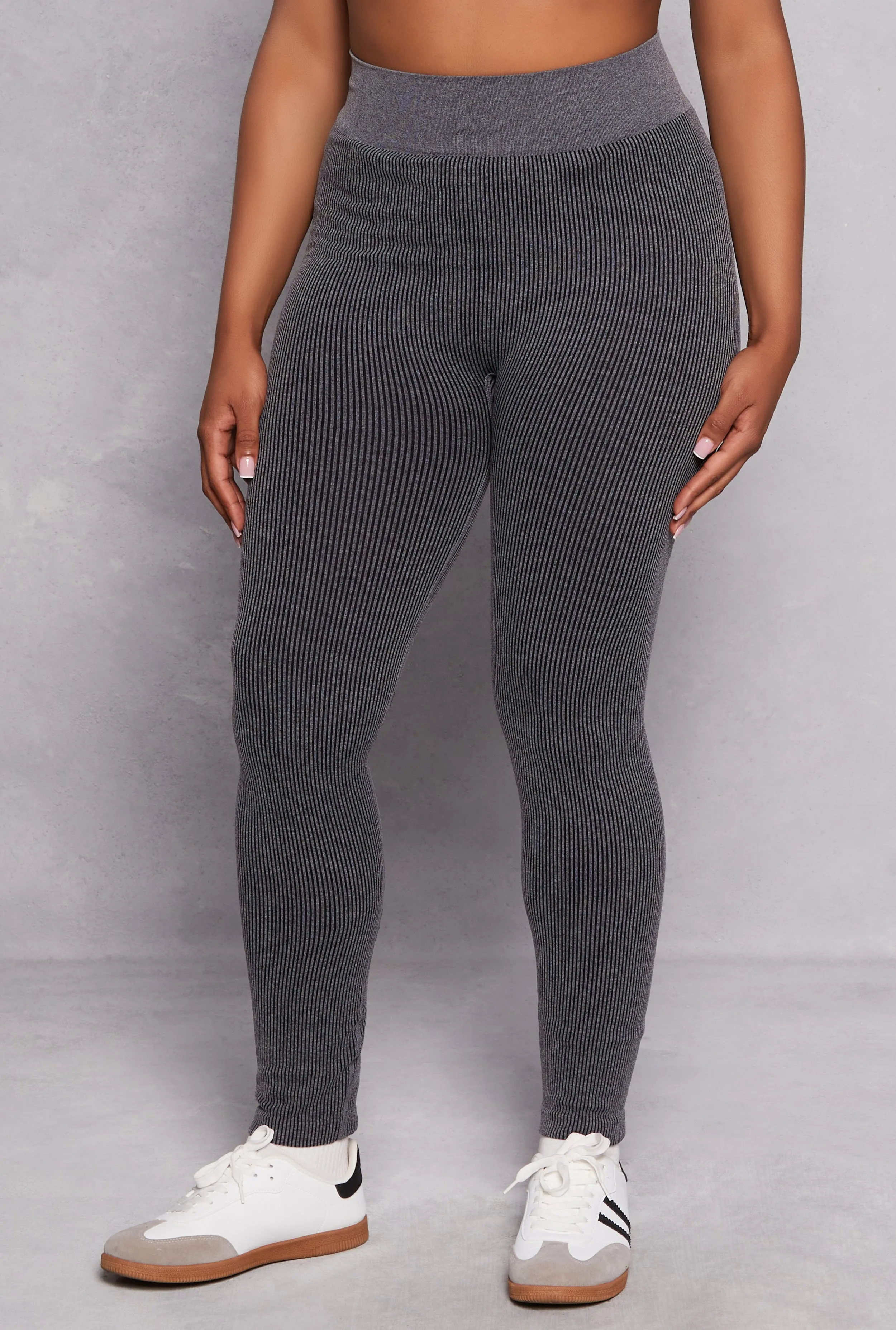 Plus Size Seamless Ribbed High Waisted Leggings sold by Rainbow product image thumbnail 2