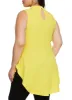 Plus Size High Neck Cut Out Peplum Tunic Top with Necklace sold by Rainbow