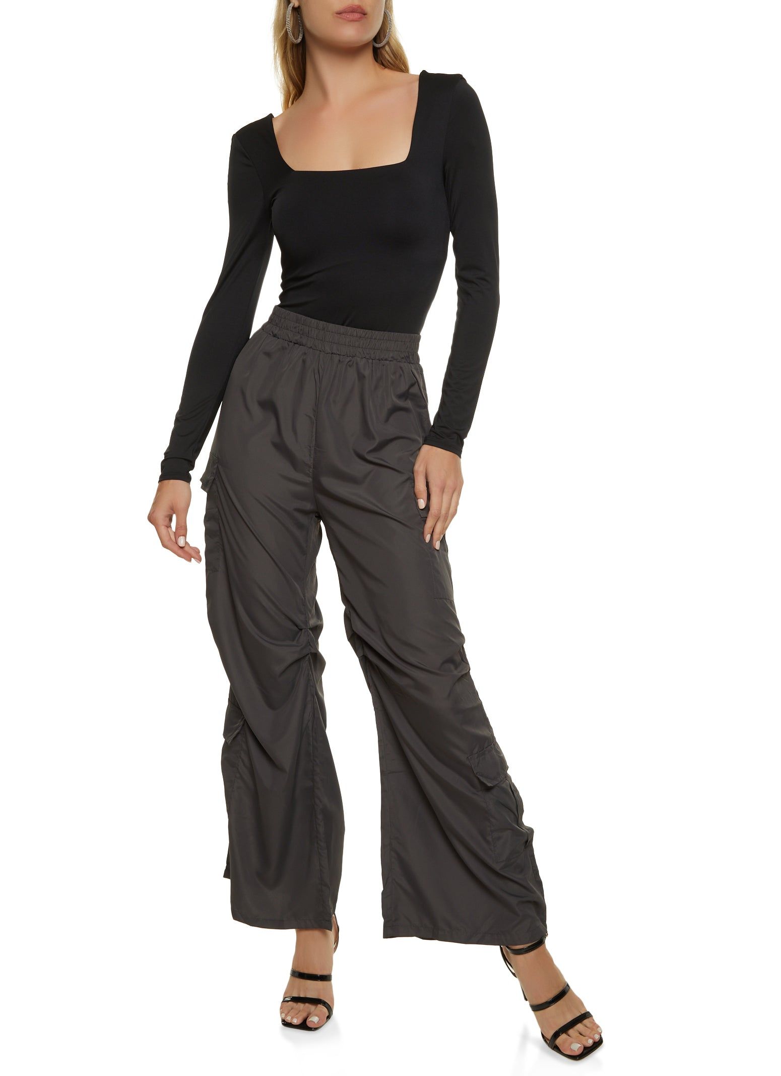 Solid Square Neck Long Sleeve Bodysuit sold by Rainbow product image thumbnail 2