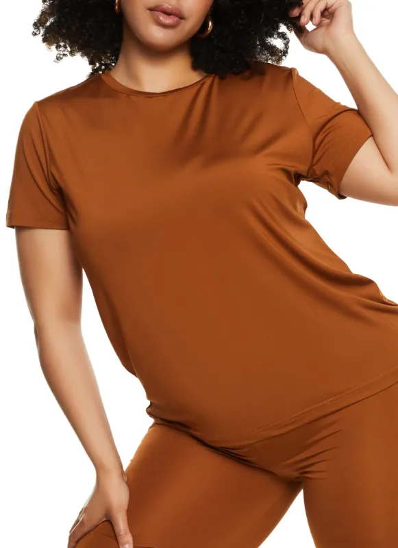 Plus Size Daisy Basic Soft Knit Short Sleeve Top sold by Rainbow