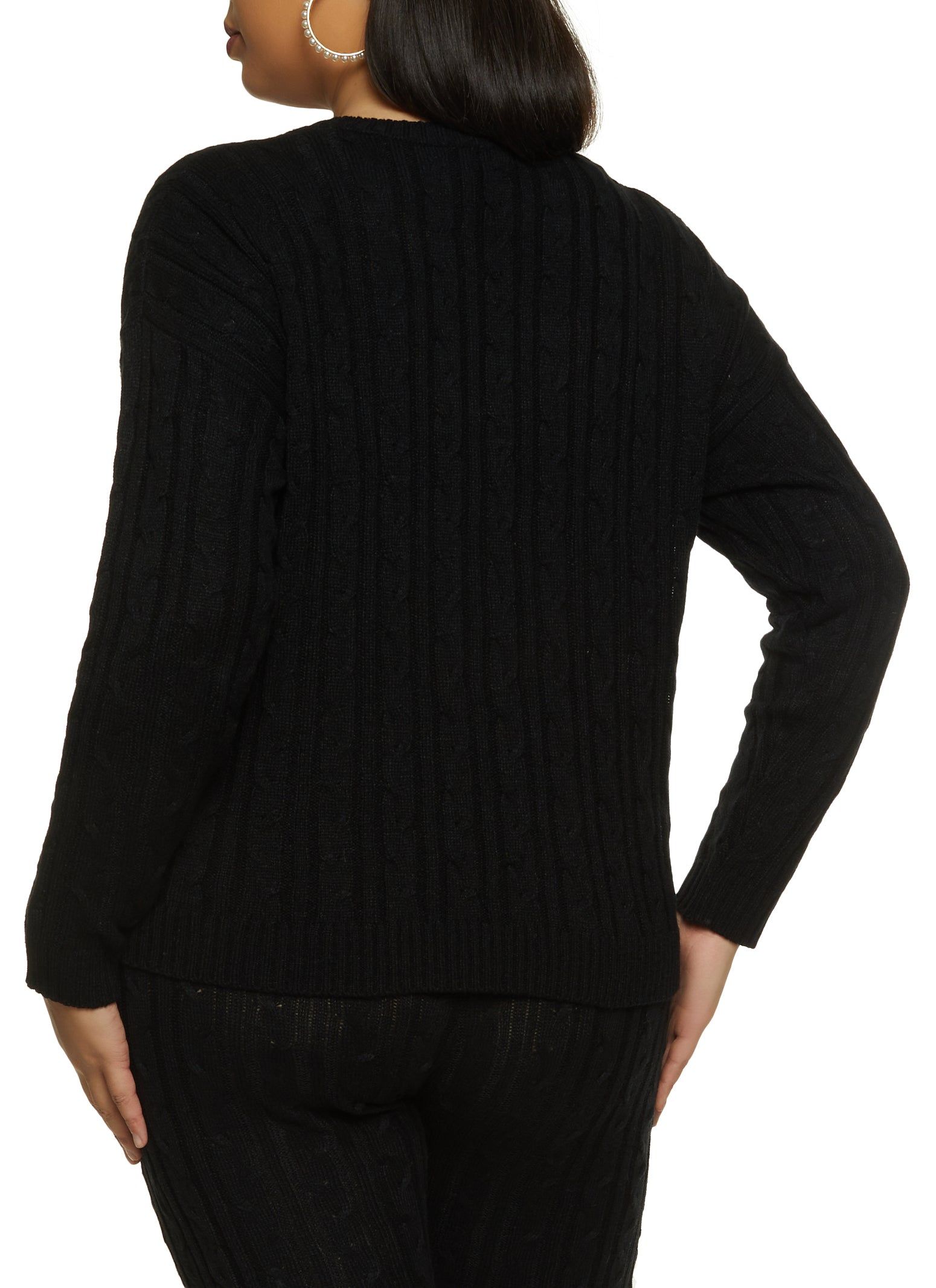 Plus Size Cable Knit Crew Neck Sweater sold by Rainbow product image thumbnail 3