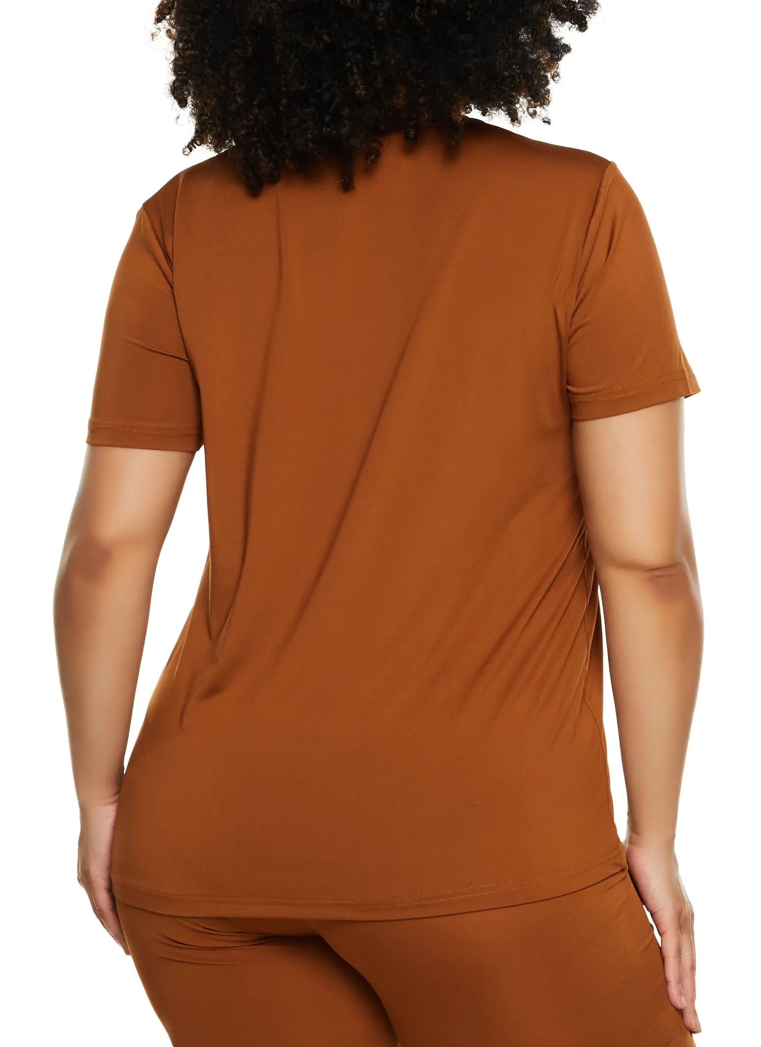 Plus Size Daisy Basic Soft Knit Short Sleeve Top sold by Rainbow product image thumbnail 3