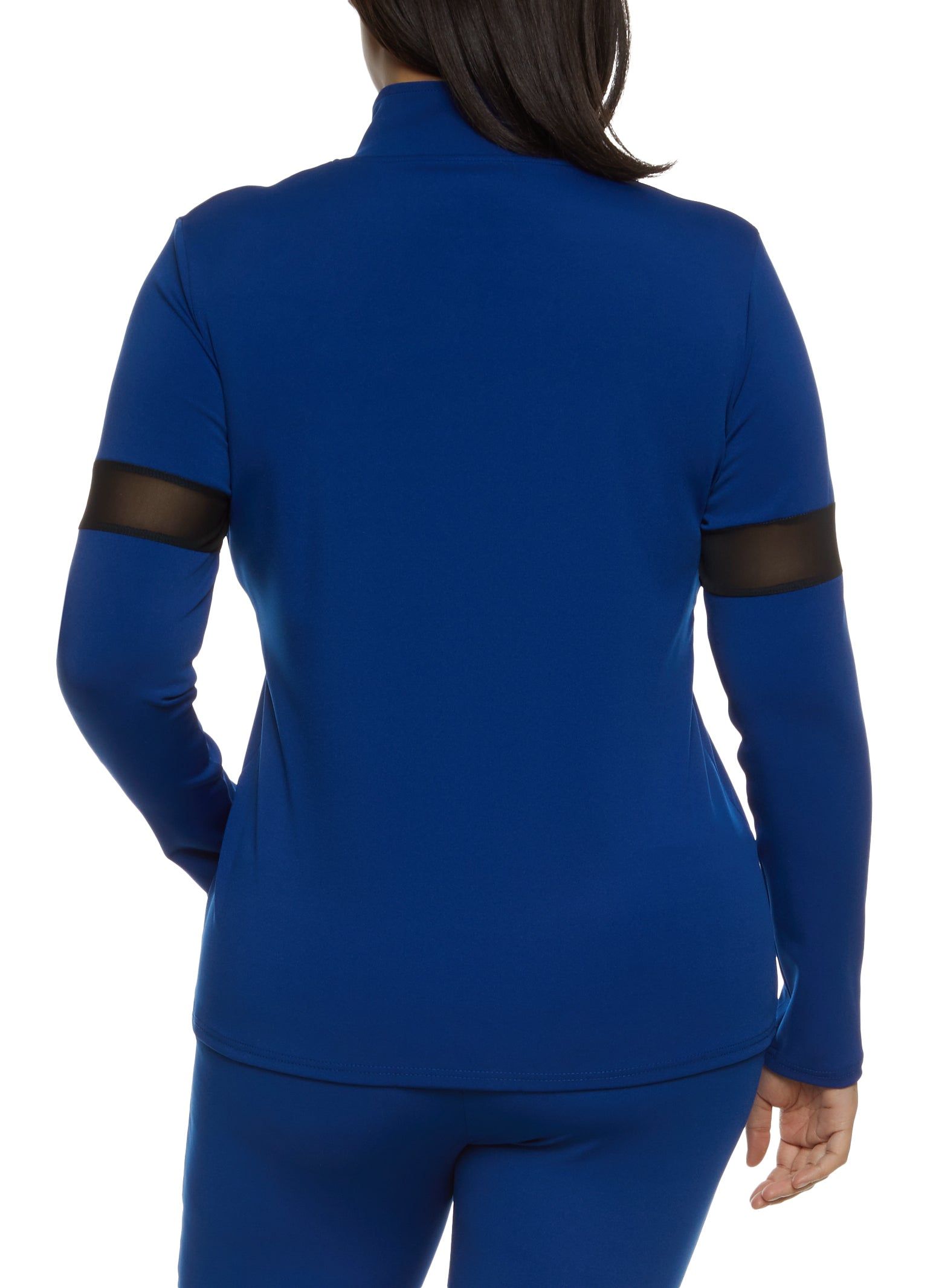 Plus Size Contrast Trim Zip Front Track Jacket sold by Rainbow product image thumbnail 3