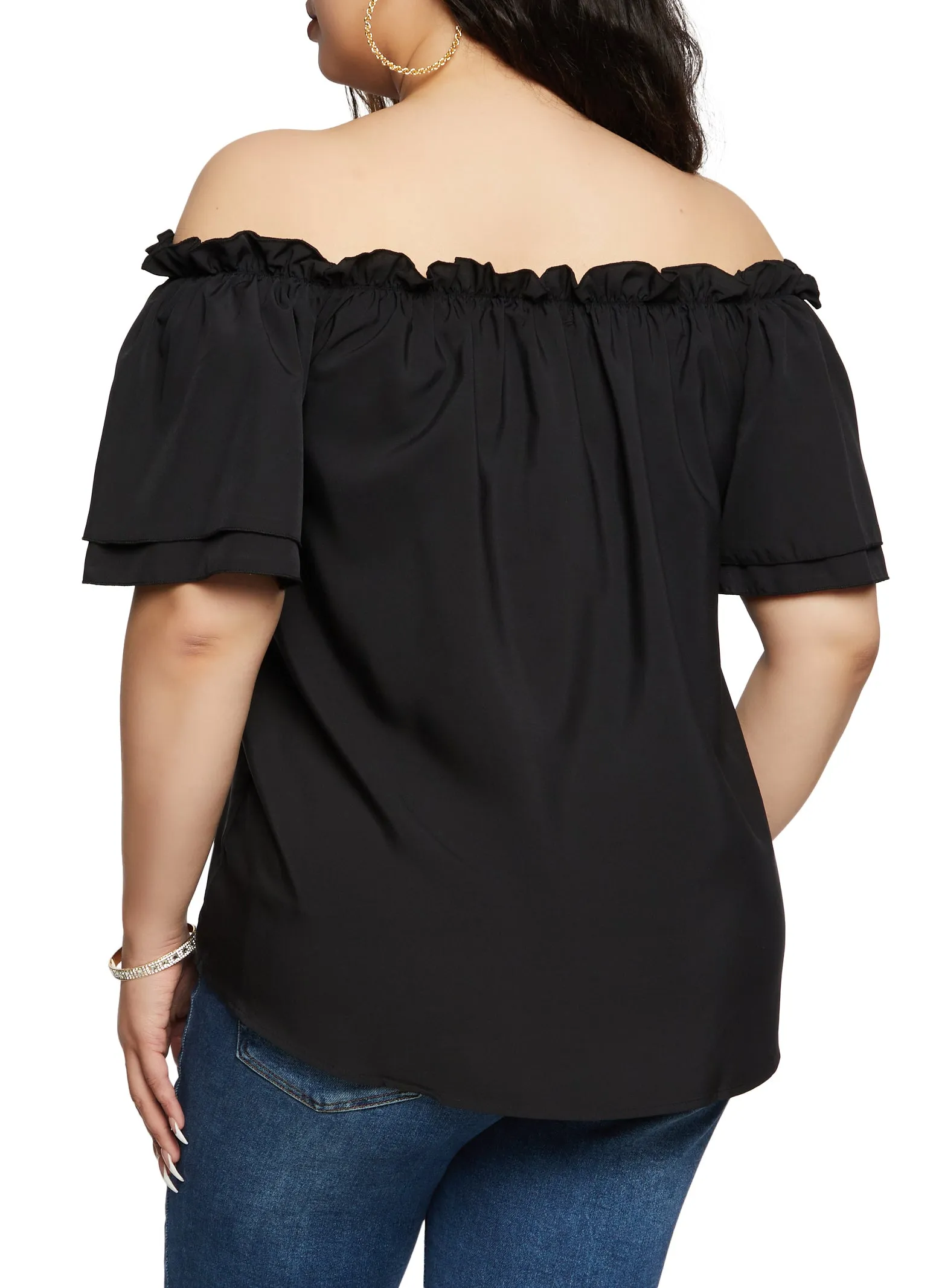 Plus Size Off the Shoulder Bow Front Blouse sold by Rainbow product image thumbnail 3