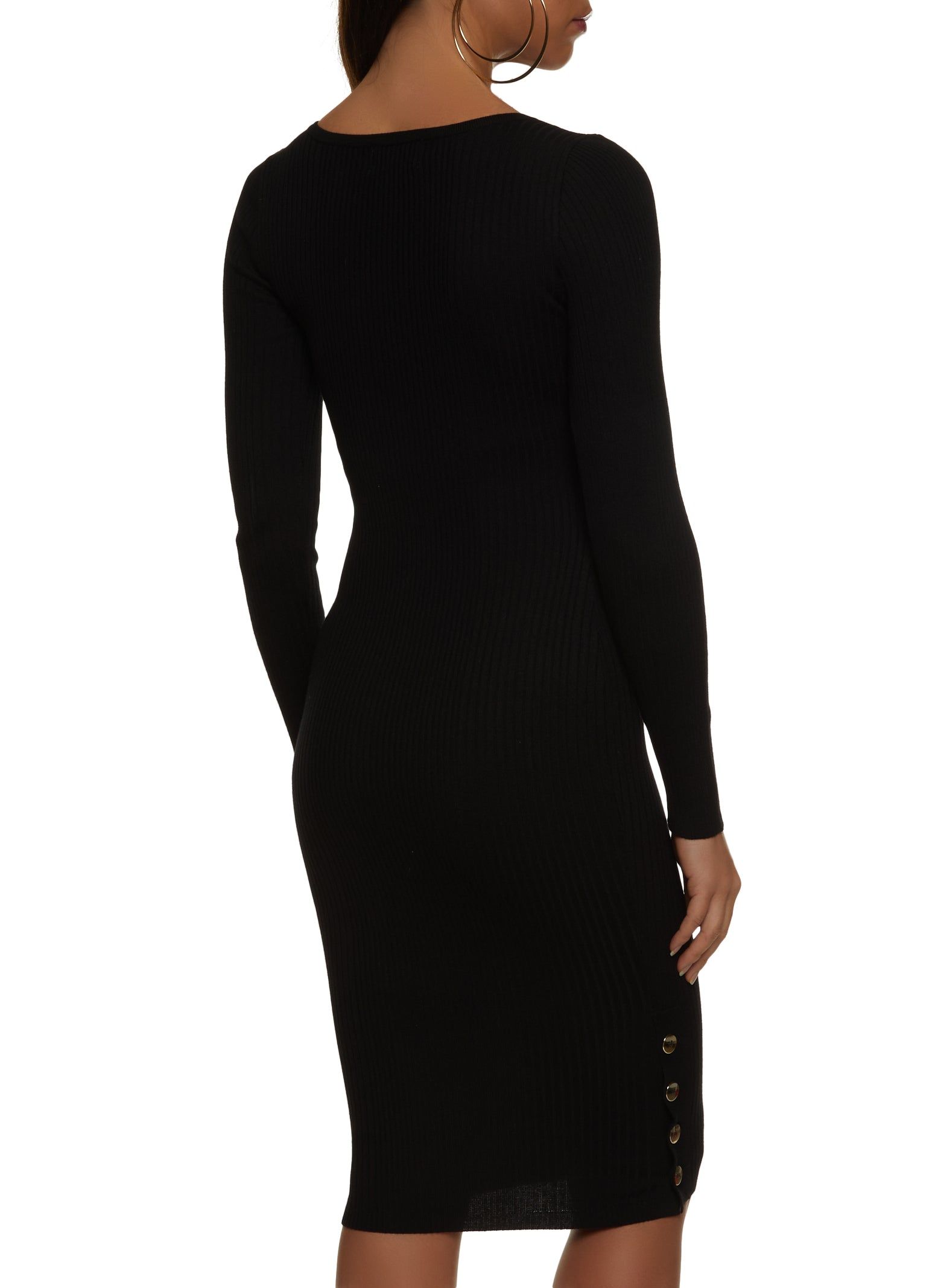 Side Button Detail Midi Sweater Dress sold by Rainbow product image thumbnail 3
