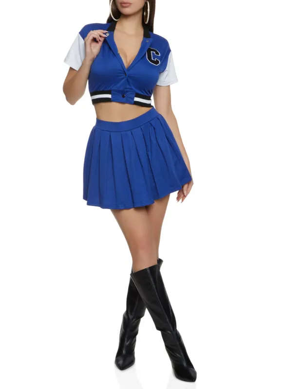 French Terry Pleated Mini Skirt sold by Rainbow