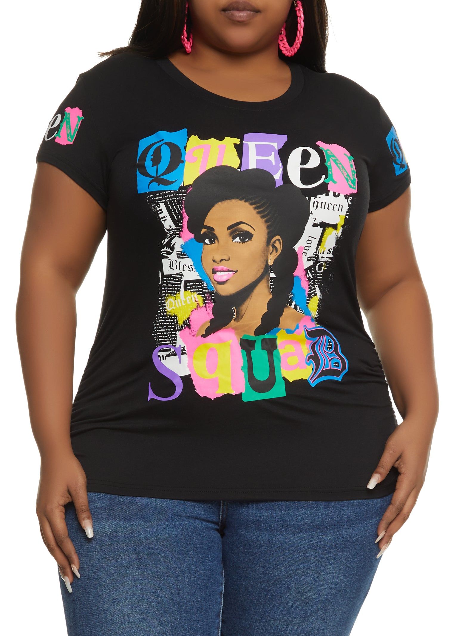 Plus Size Queen Squad Graphic Tee sold by Rainbow
