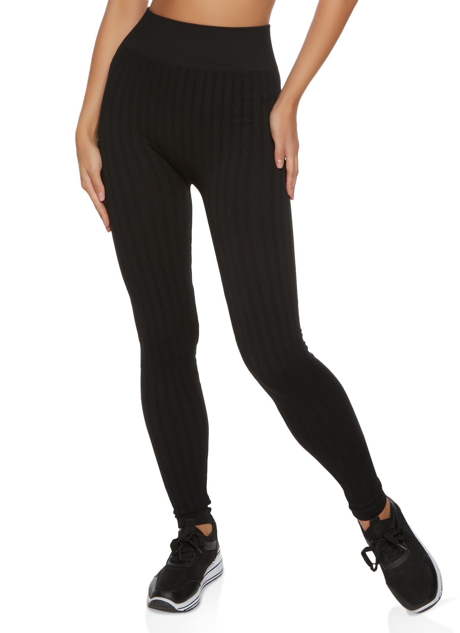 Seamless Ribbed High Waisted Leggings sold by Rainbow