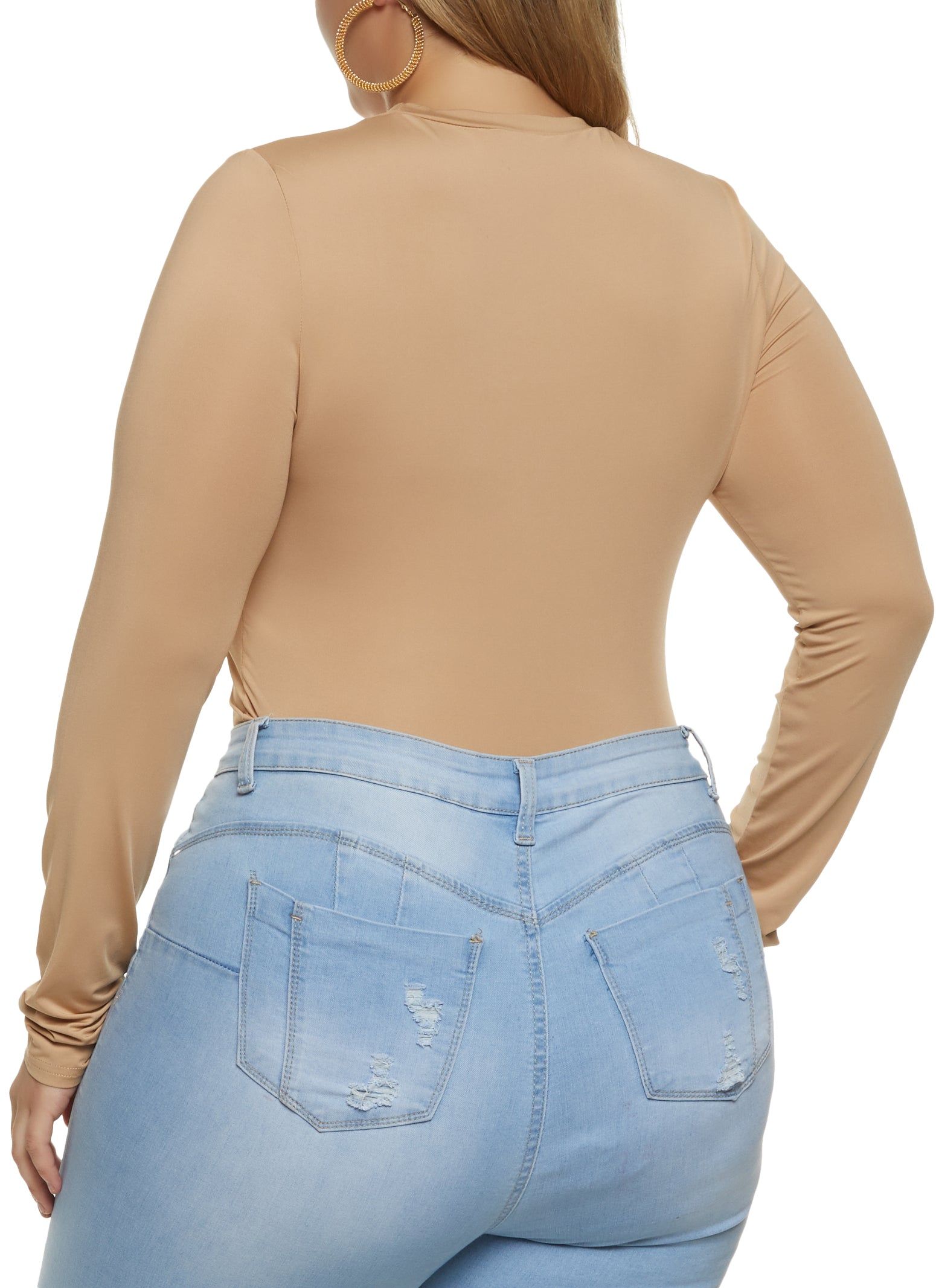 Plus Size Crew Neck Long Sleeve Bodysuit sold by Rainbow product image thumbnail 3