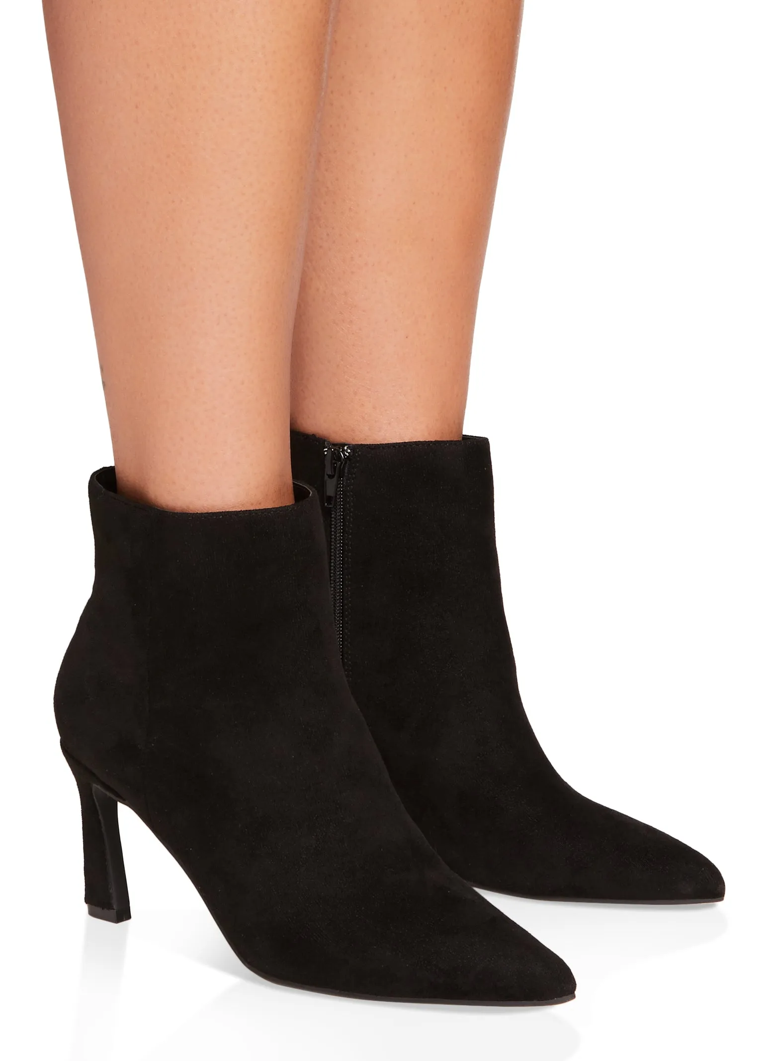 Side Zip Stiletto Pointed Toe Booties sold by Rainbow product image thumbnail 2