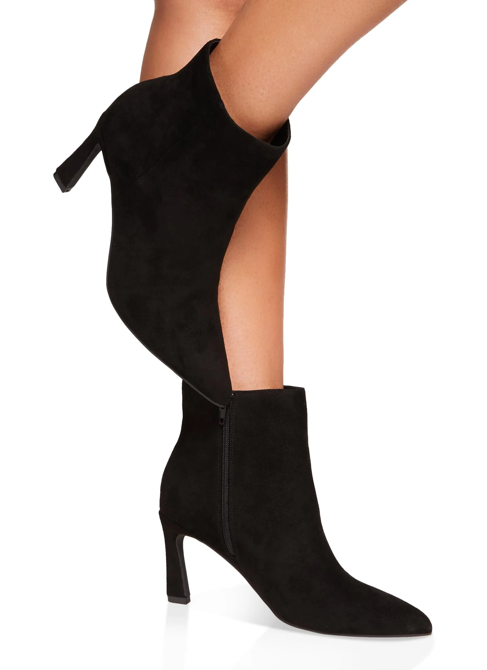 Side Zip Stiletto Pointed Toe Booties sold by Rainbow