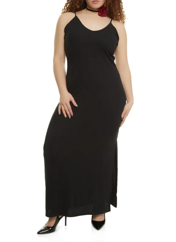 Plus Size Rib Knit Maxi Dress sold by Rainbow