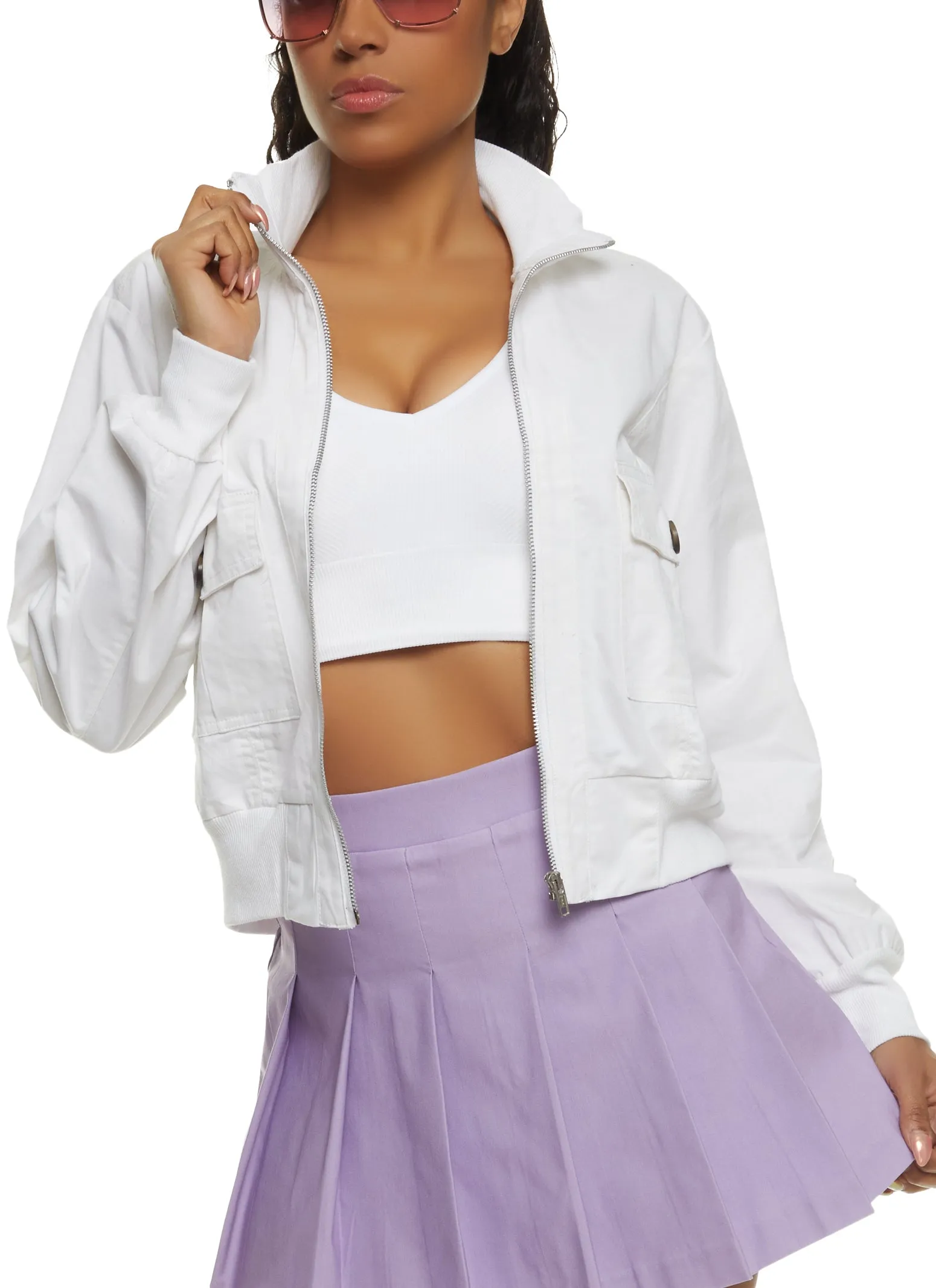 Twill Cargo Pocket Zip Front Jacket sold by Rainbow