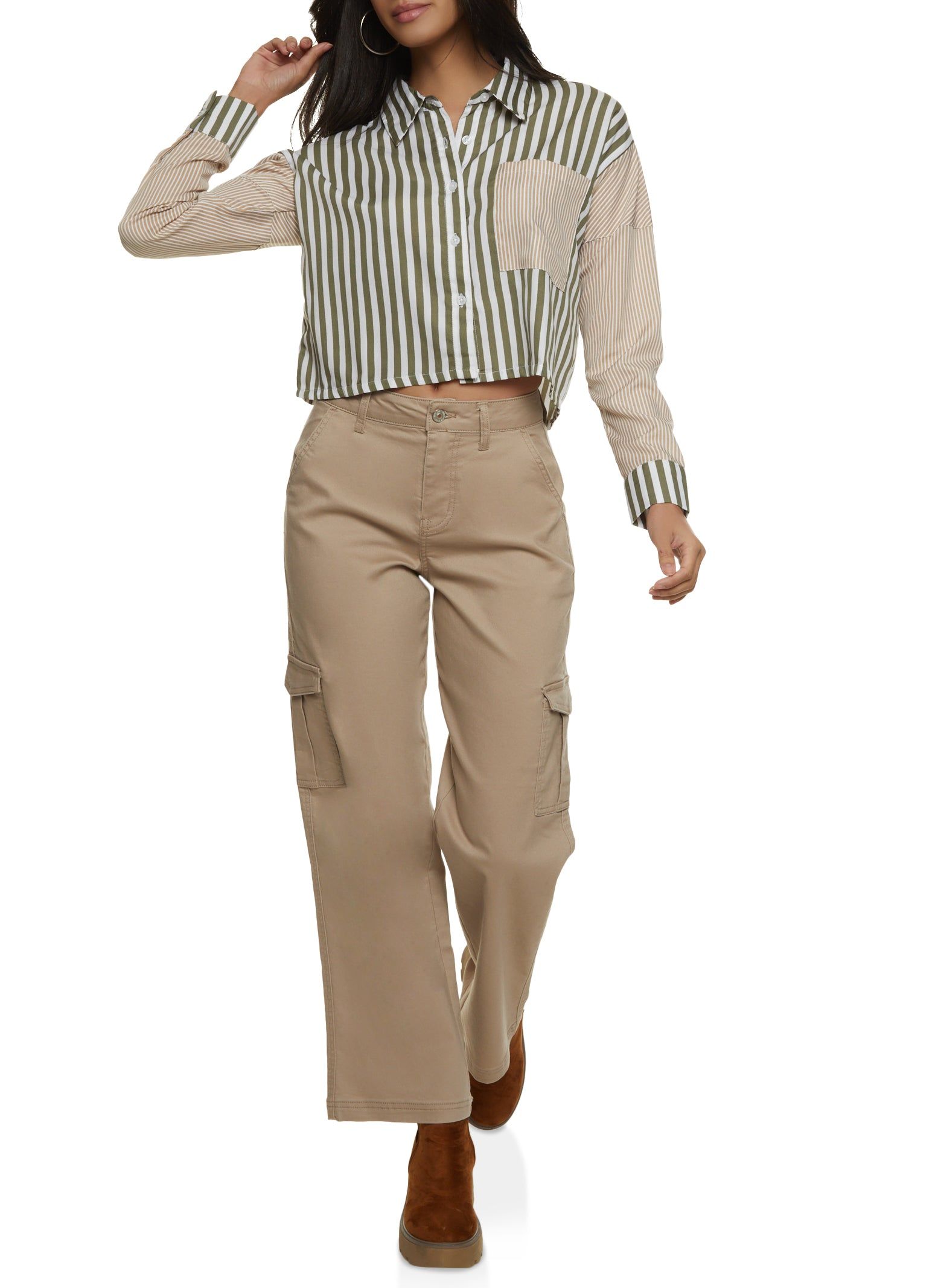 Twill Wide Leg Cargo Pants sold by Rainbow product image thumbnail 2
