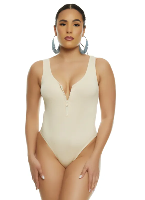 Half Zip Tank Bodysuit sold by Rainbow