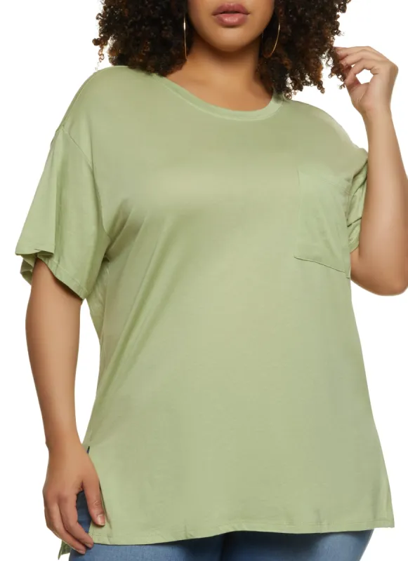 Plus Size Oversized Pocket T Shirt sold by Rainbow