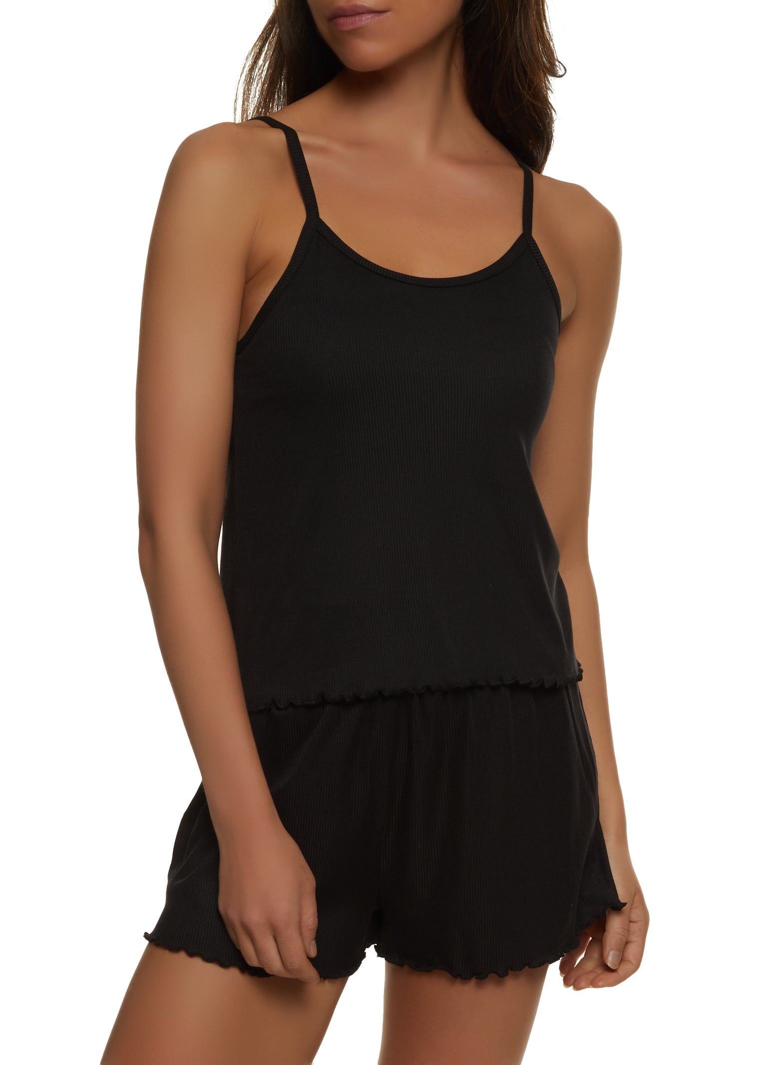 Rib Knit Pajama Cami Top and Shorts sold by Rainbow