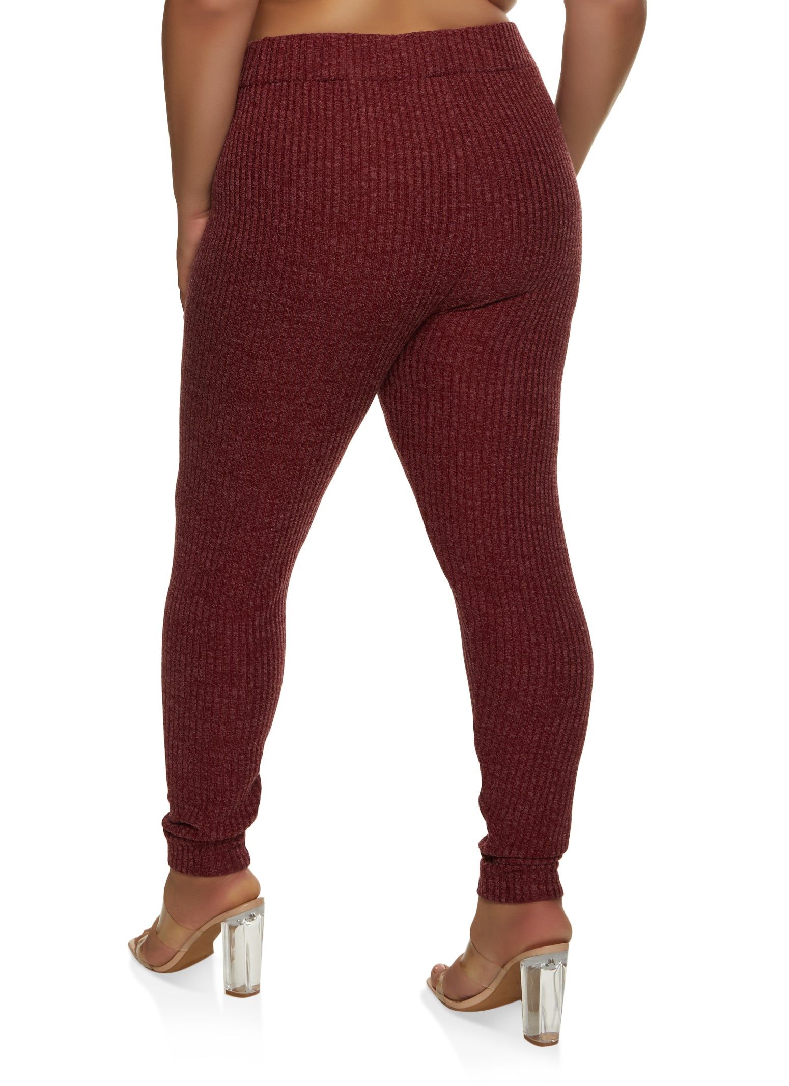 Plus Size Ribbed Knit High Waisted Leggings sold by Rainbow product image thumbnail 2