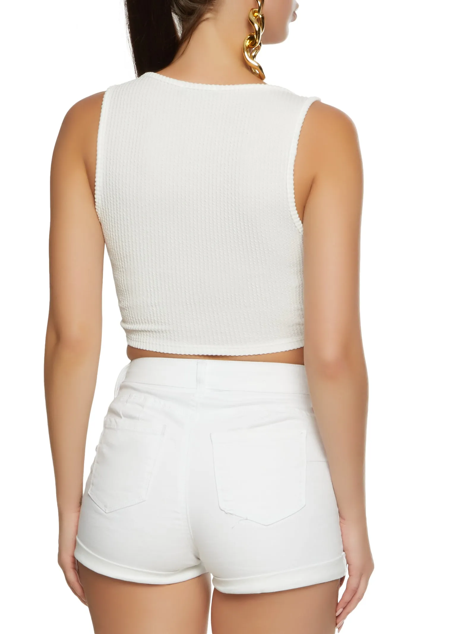 Chain Strap Detail Twist Front Crop Top sold by Rainbow product image thumbnail 2