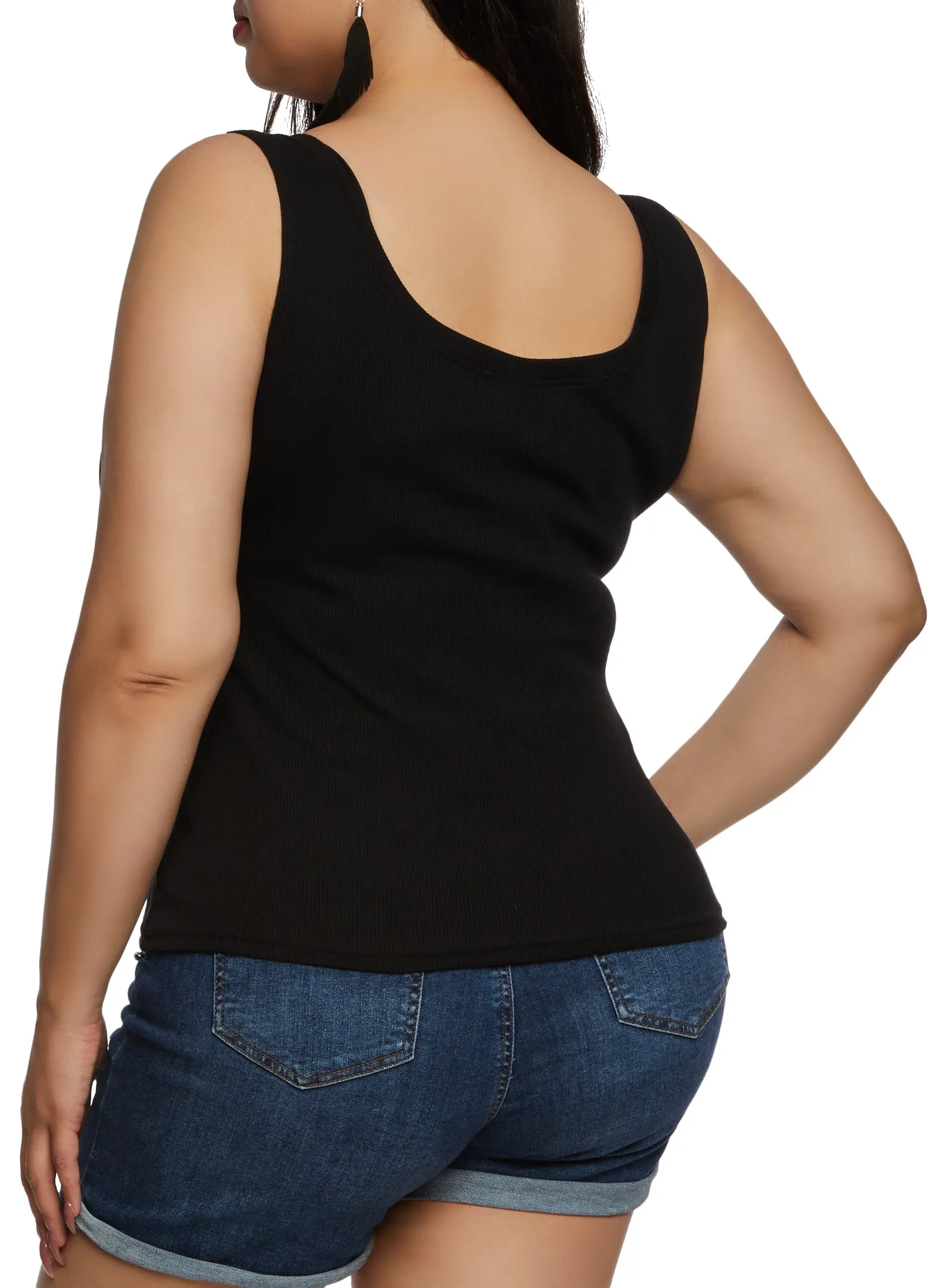 Plus Size Rib Knit Scoop Neck Tank Top sold by Rainbow product image thumbnail 3