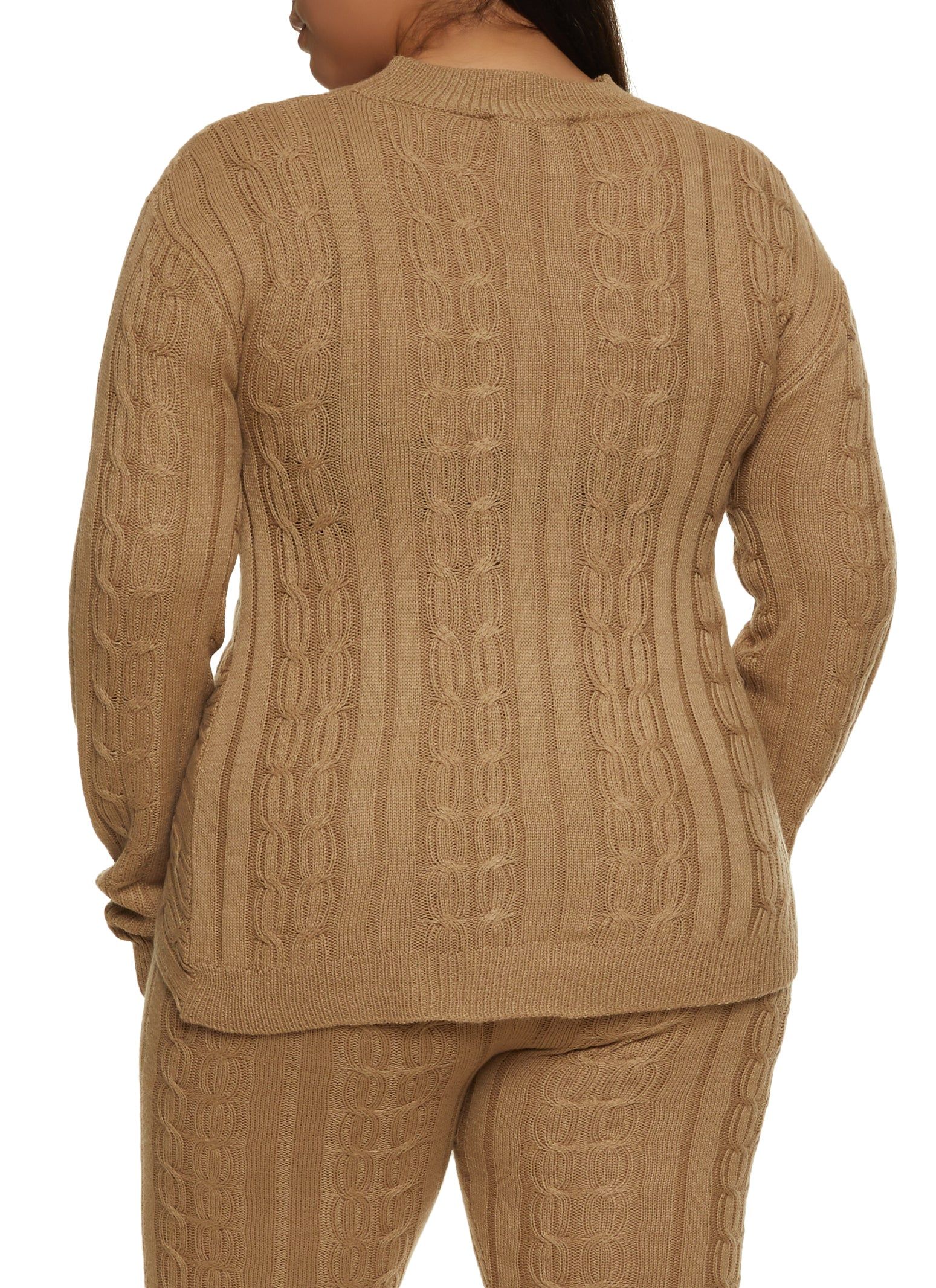 Plus Size Cable Knit Cut Out Criss Cross Sweater sold by Rainbow product image thumbnail 3