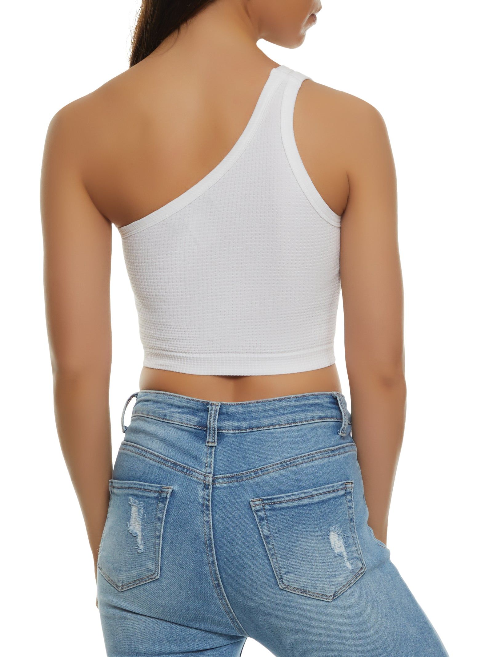 Seamless Keyhole One Shoulder Crop Top sold by Rainbow product image thumbnail 2