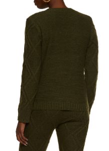 Cable Knit Crew Neck Pullover Sweater sold by Rainbow