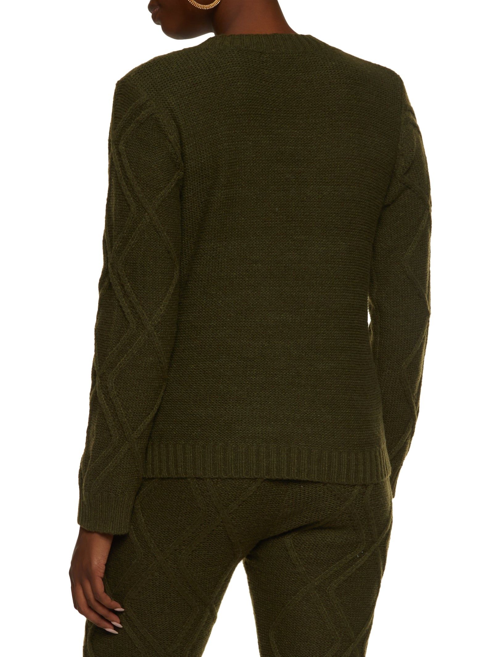 Cable Knit Crew Neck Pullover Sweater sold by Rainbow product image thumbnail 3