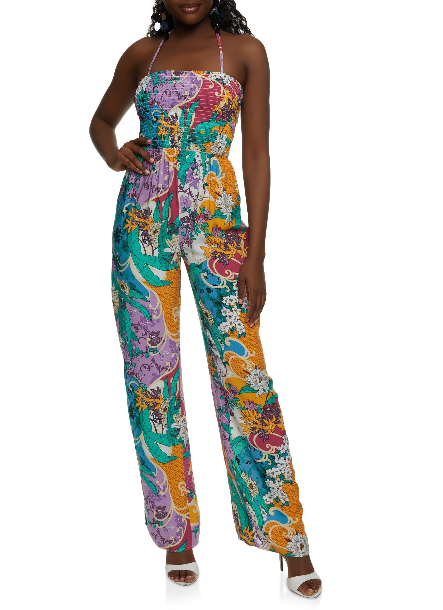 Tropical Print Smocked Jumpsuit sold by Rainbow product image thumbnail 2