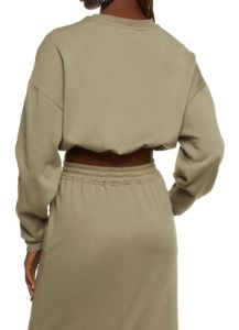 Toggle Drawstring Hem Cropped Sweatshirt sold by Rainbow