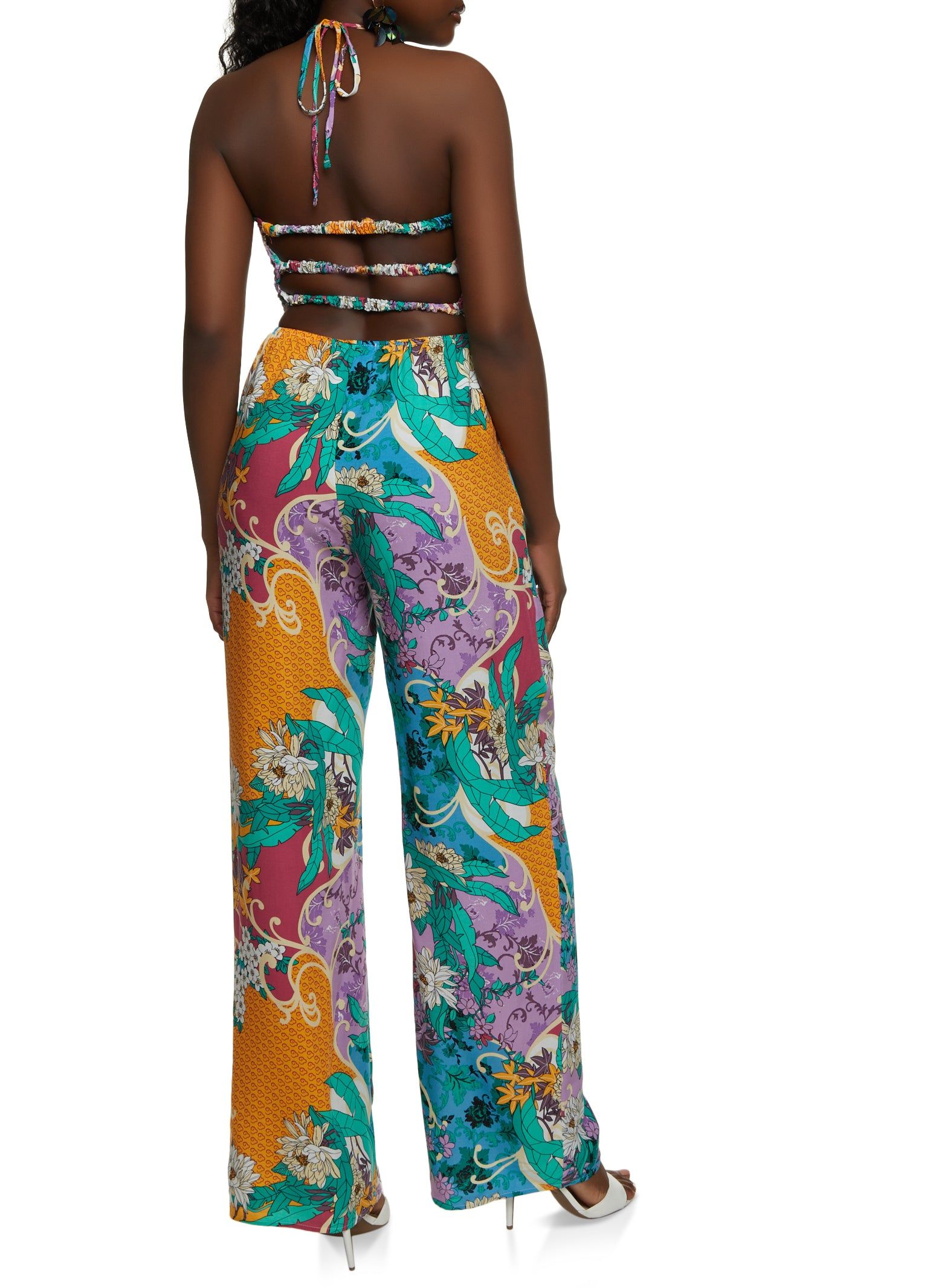 Tropical Print Smocked Jumpsuit sold by Rainbow product image thumbnail 3