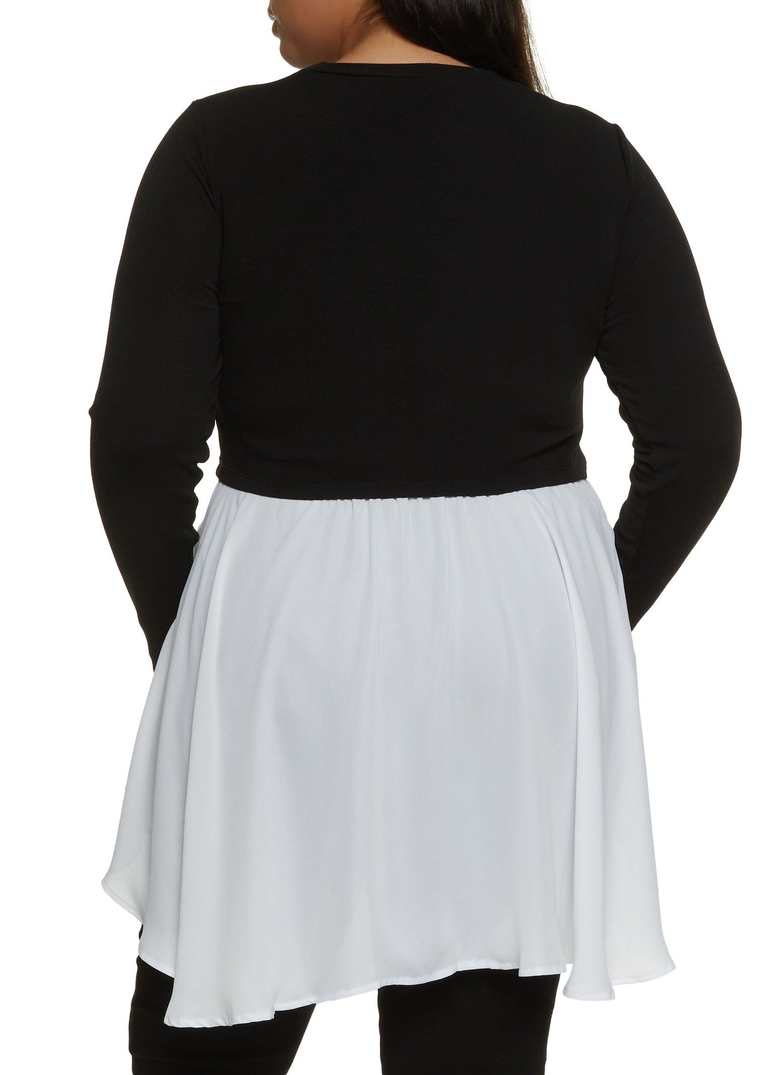 Plus Size Crepe Knit High Low Hem Blouse sold by Rainbow product image thumbnail 2
