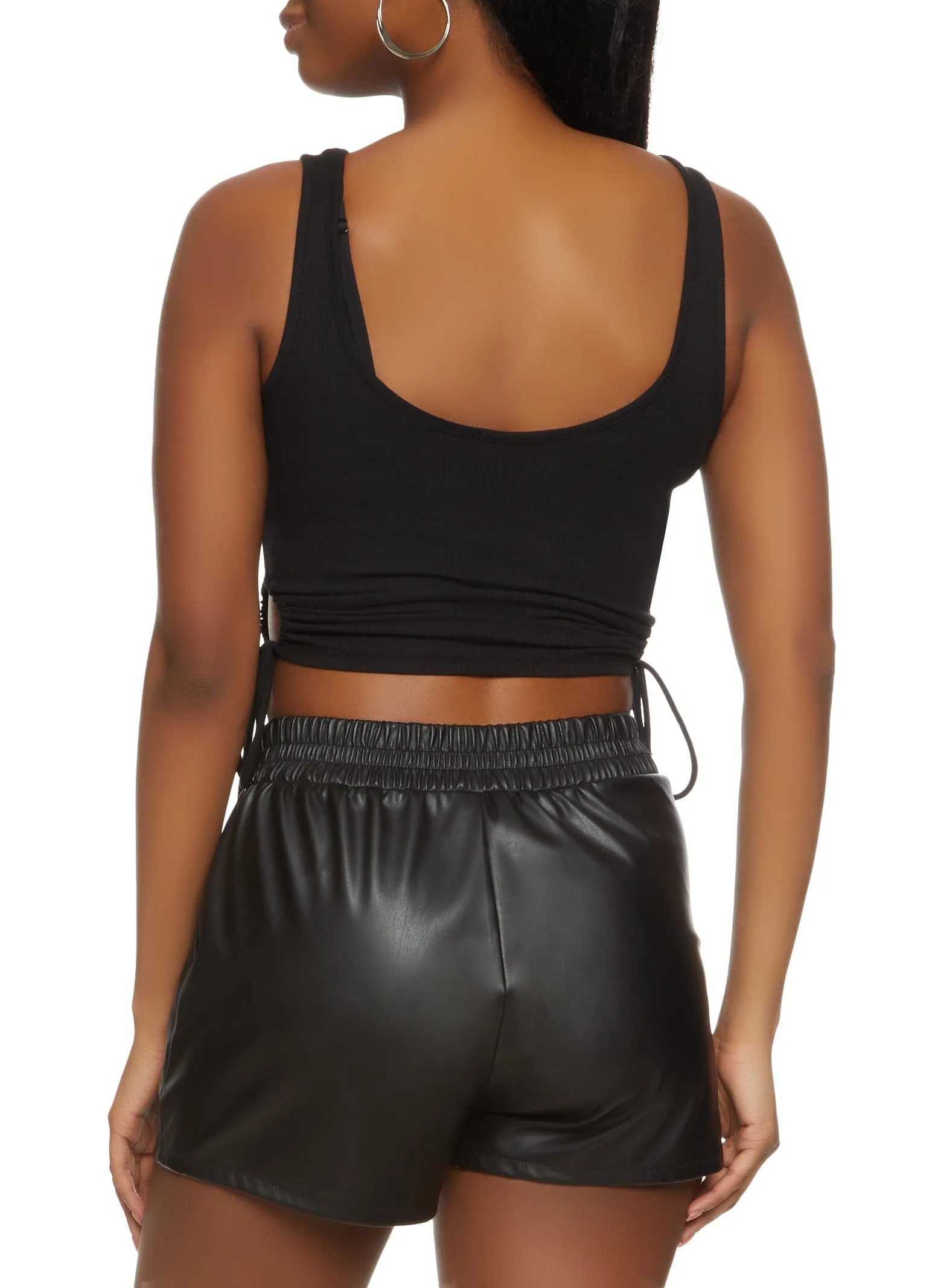 Cut Out Side Tie Cropped Tank Top sold by Rainbow product image thumbnail 2