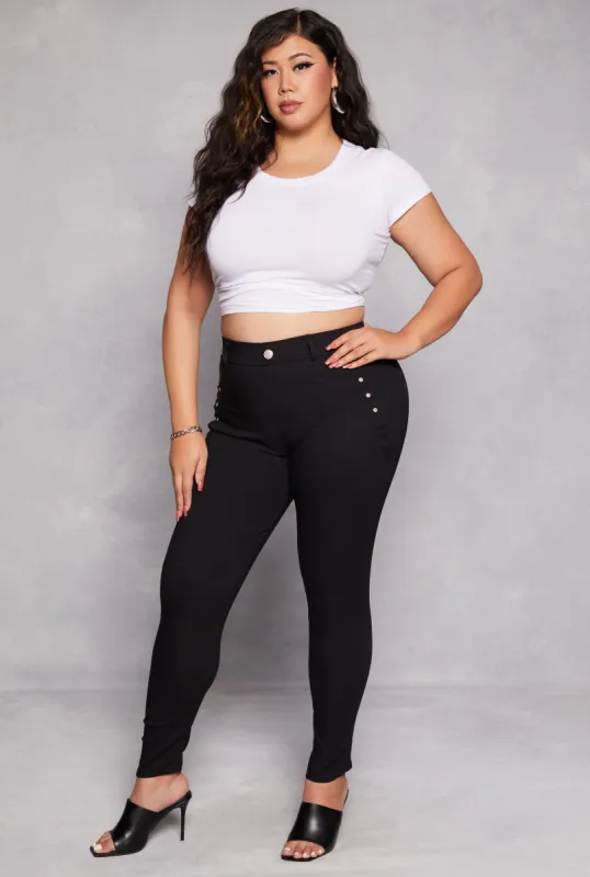Plus Size Stretch High Waisted Dress Pants sold by Rainbow