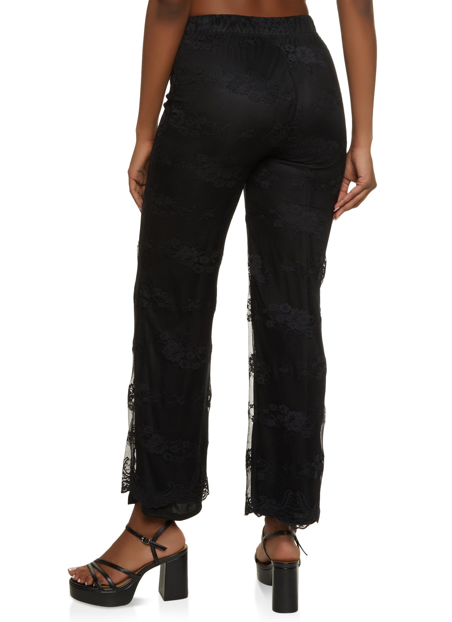 Mesh Floral Lace Flared Pants sold by Rainbow product image thumbnail 3