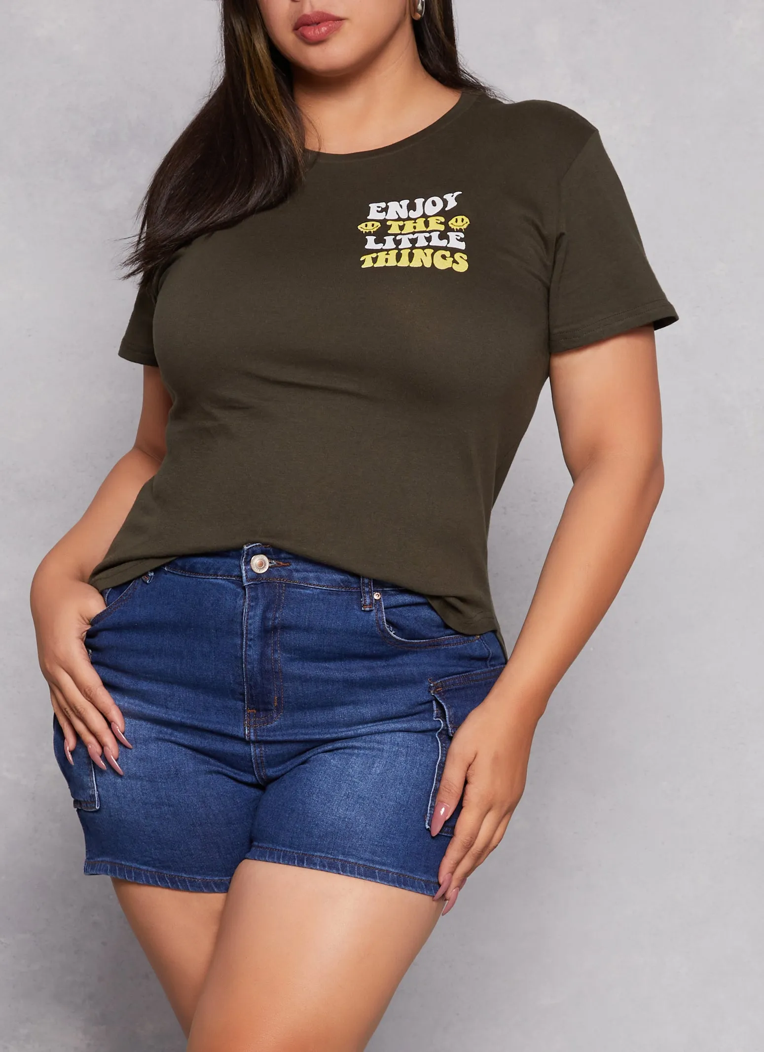 Plus Size Enjoy The Little Things High Low Tee sold by Rainbow