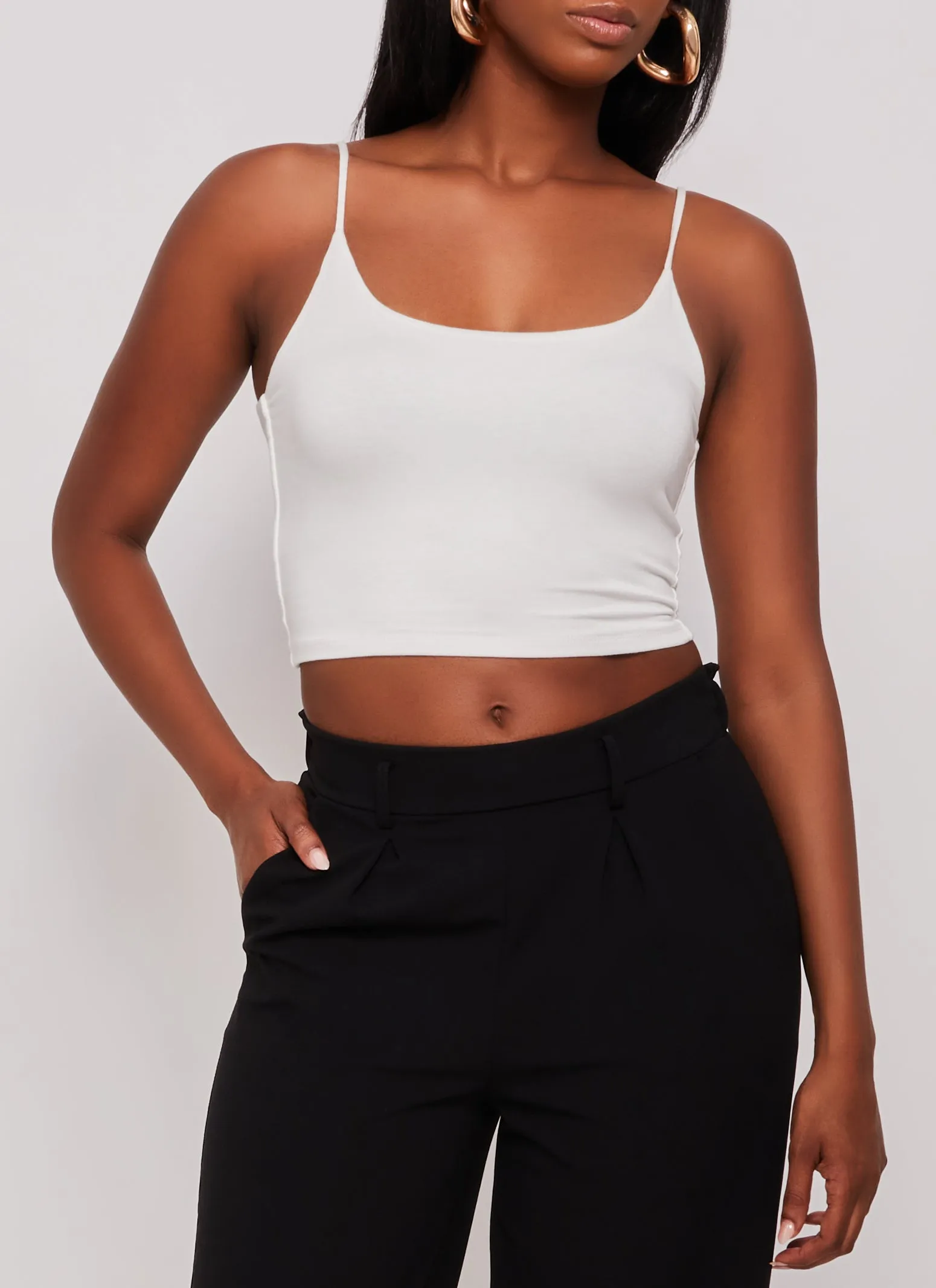 Double Lined Scoop Neck Cropped Cami sold by Rainbow