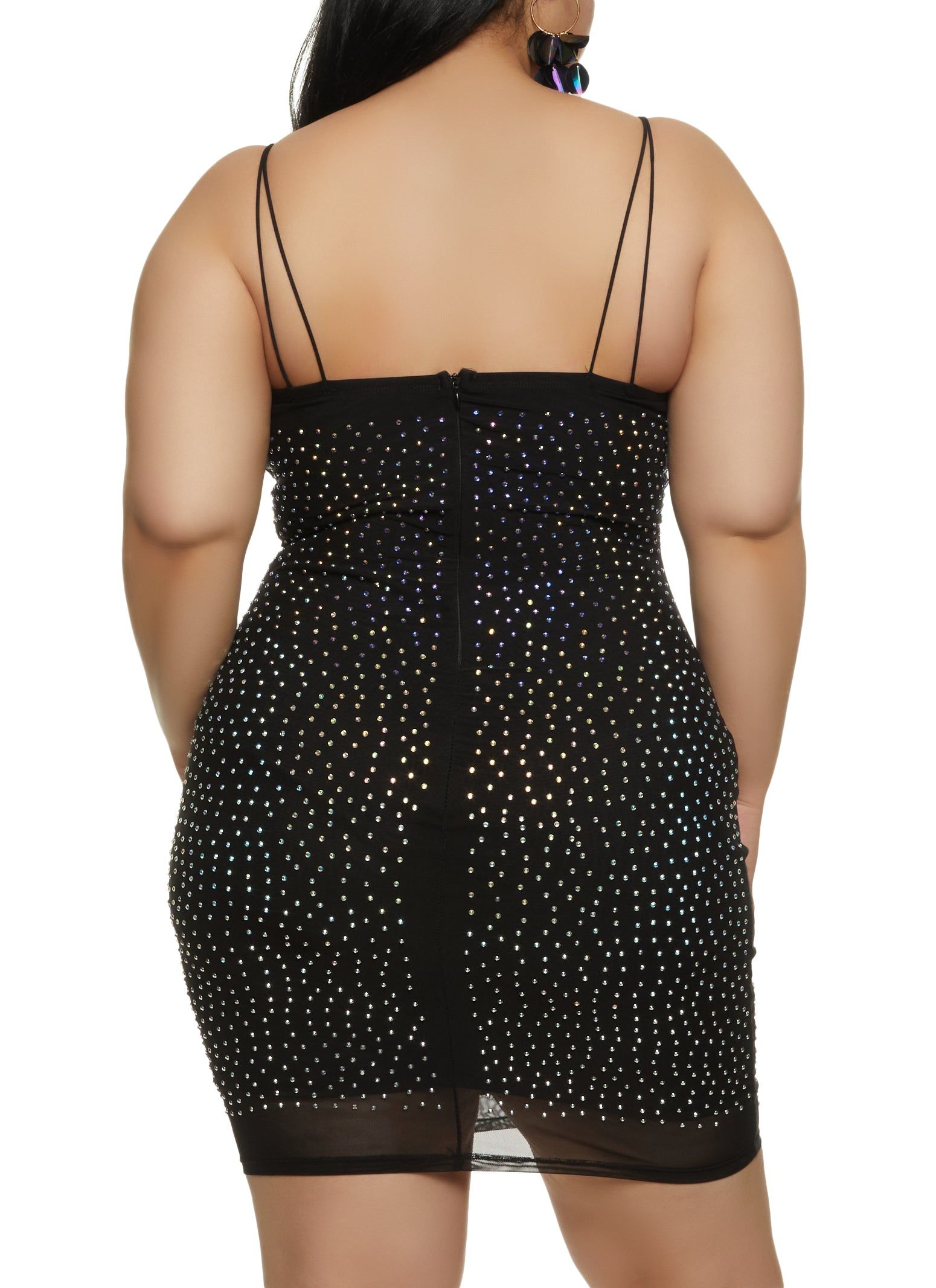 Plus Size Strappy Rhinestone Mesh Bustier Dress sold by Rainbow product image thumbnail 3