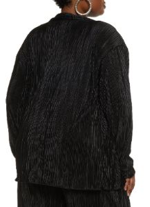 Plus Size Plisse Button Front Shirt sold by Rainbow