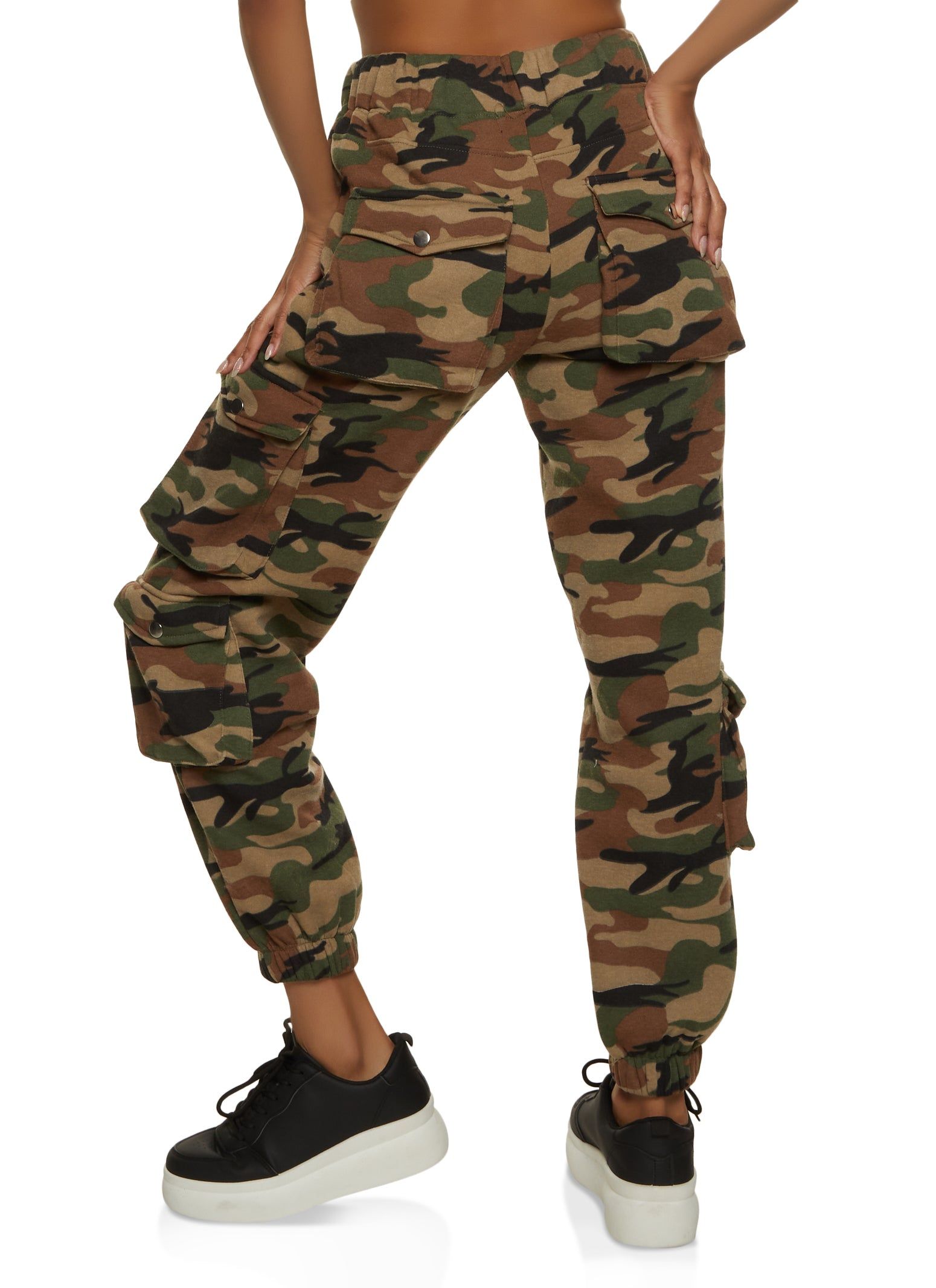 Fleece Solid Drawstring Cargo Joggers sold by Rainbow product image thumbnail 3