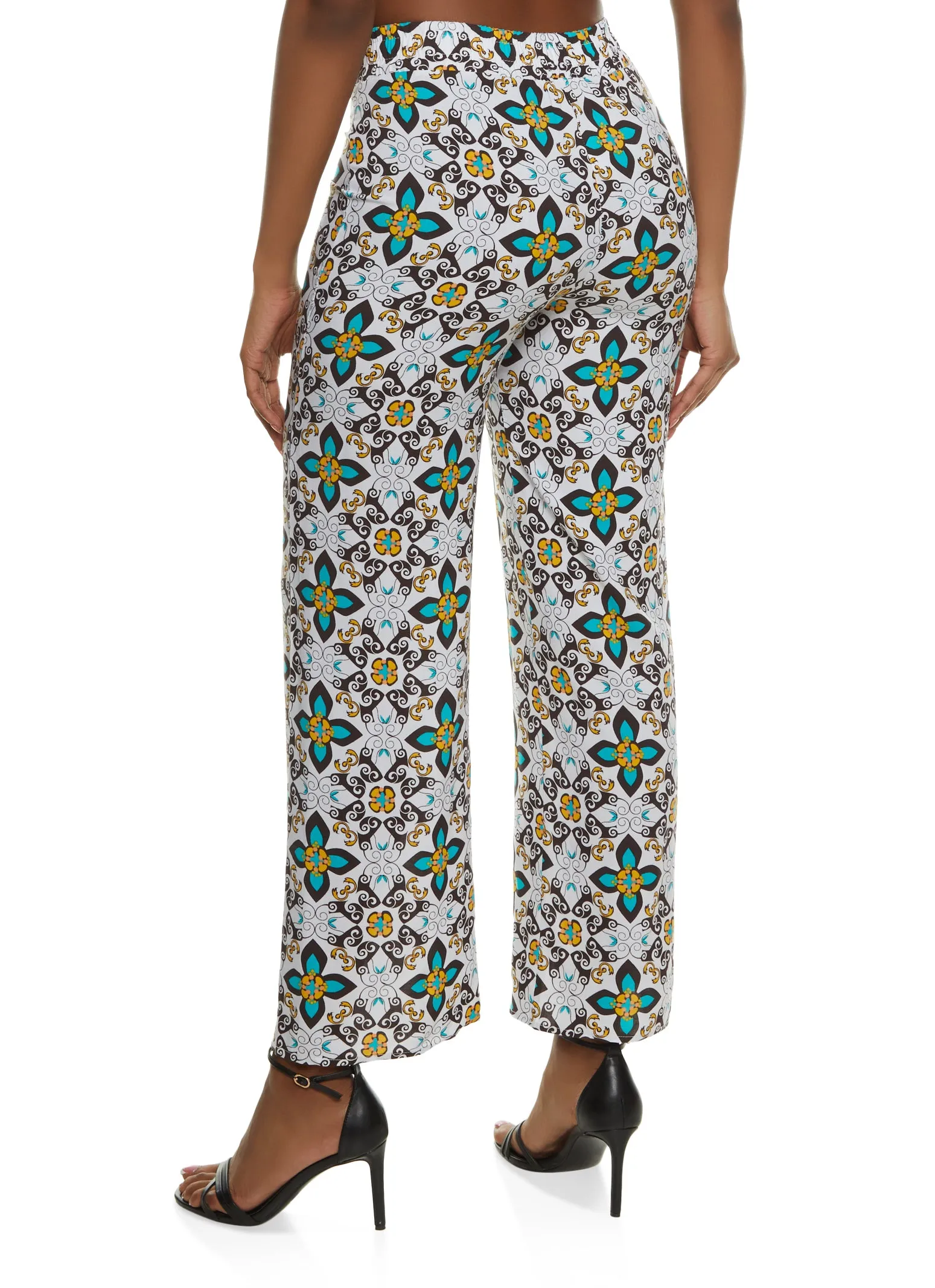 Printed Tie Front Wide Leg Pants sold by Rainbow product image thumbnail 2