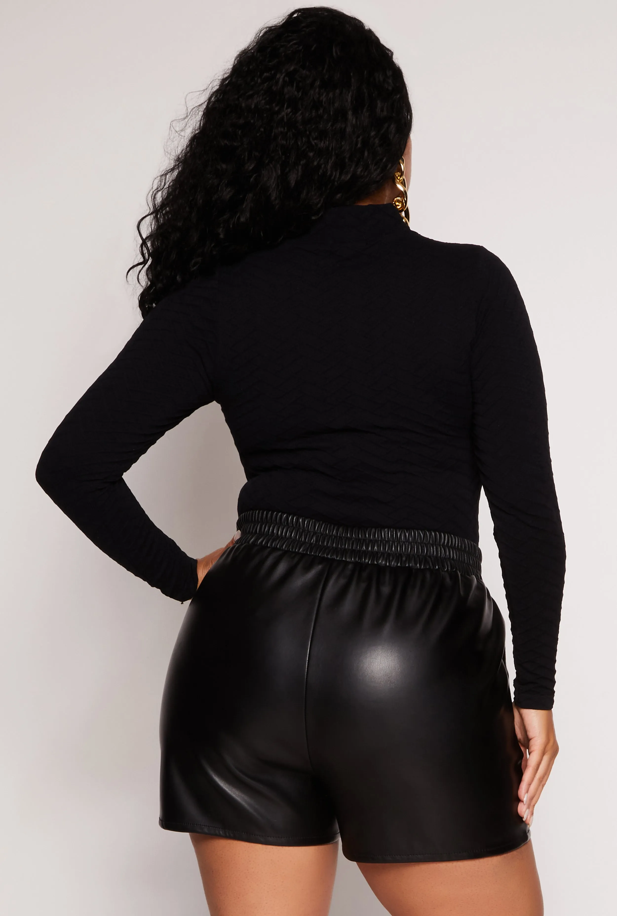 Plus Size Seamless Textured Knit Mock Neck Top sold by Rainbow product image thumbnail 3