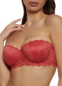 Scalloped Floral Lace Convertible Balconette Bra sold by Rainbow