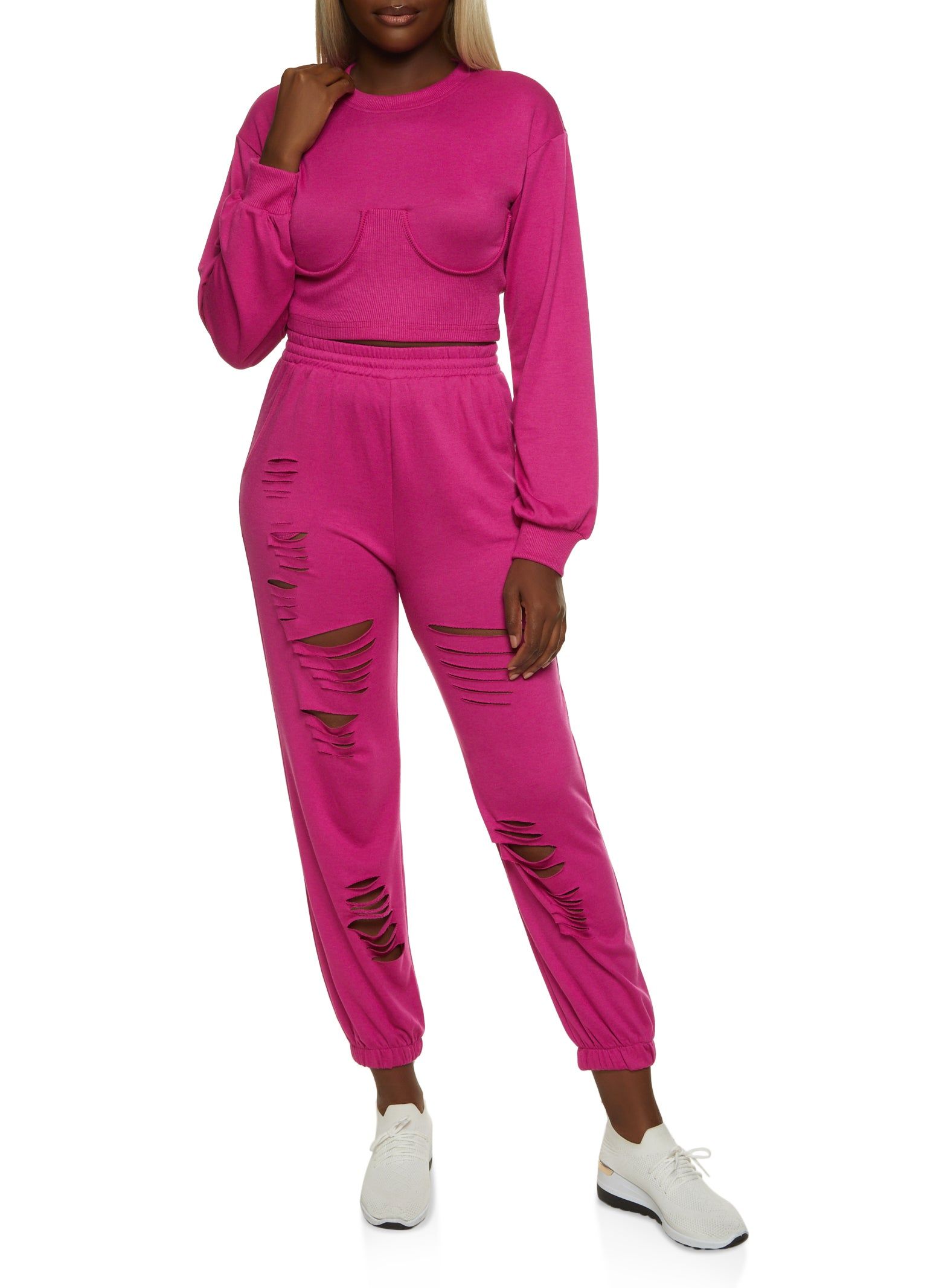 Ribbed Bustier Detail Sweatshirt sold by Rainbow product image thumbnail 2