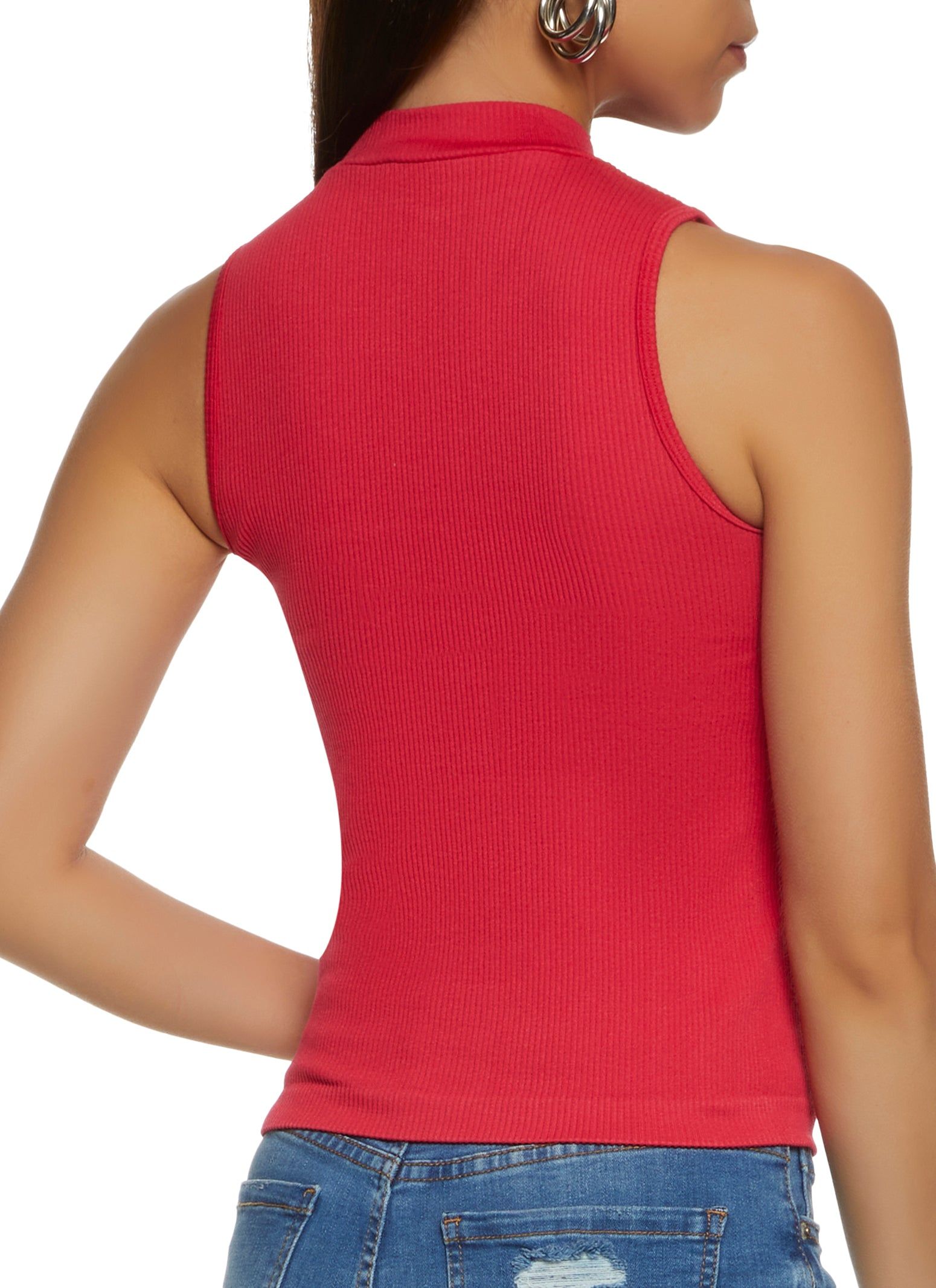 Seamless Ribbed Mock Neck Tank Top sold by Rainbow product image thumbnail 2