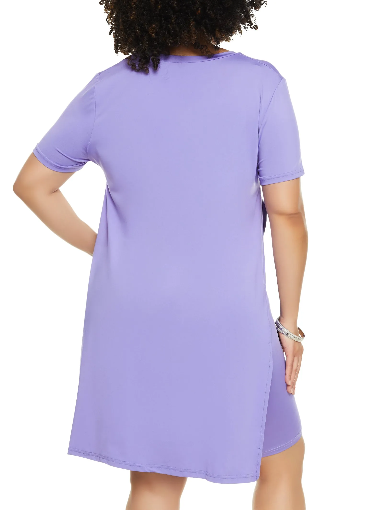 Plus Size Daisy High Slit Tunic Tee sold by Rainbow product image thumbnail 3